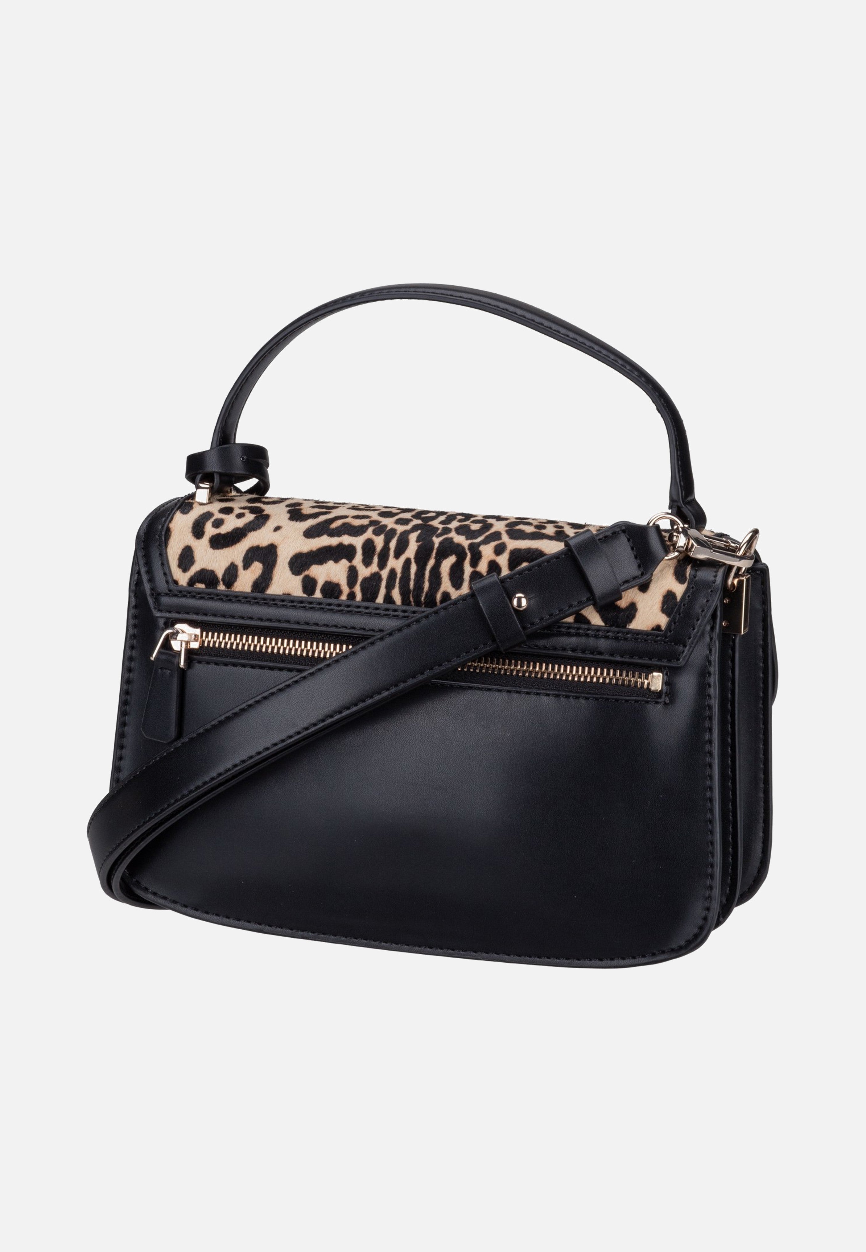 Guess Audrey Convertible Flap 34210 Leopard Handle Bag
