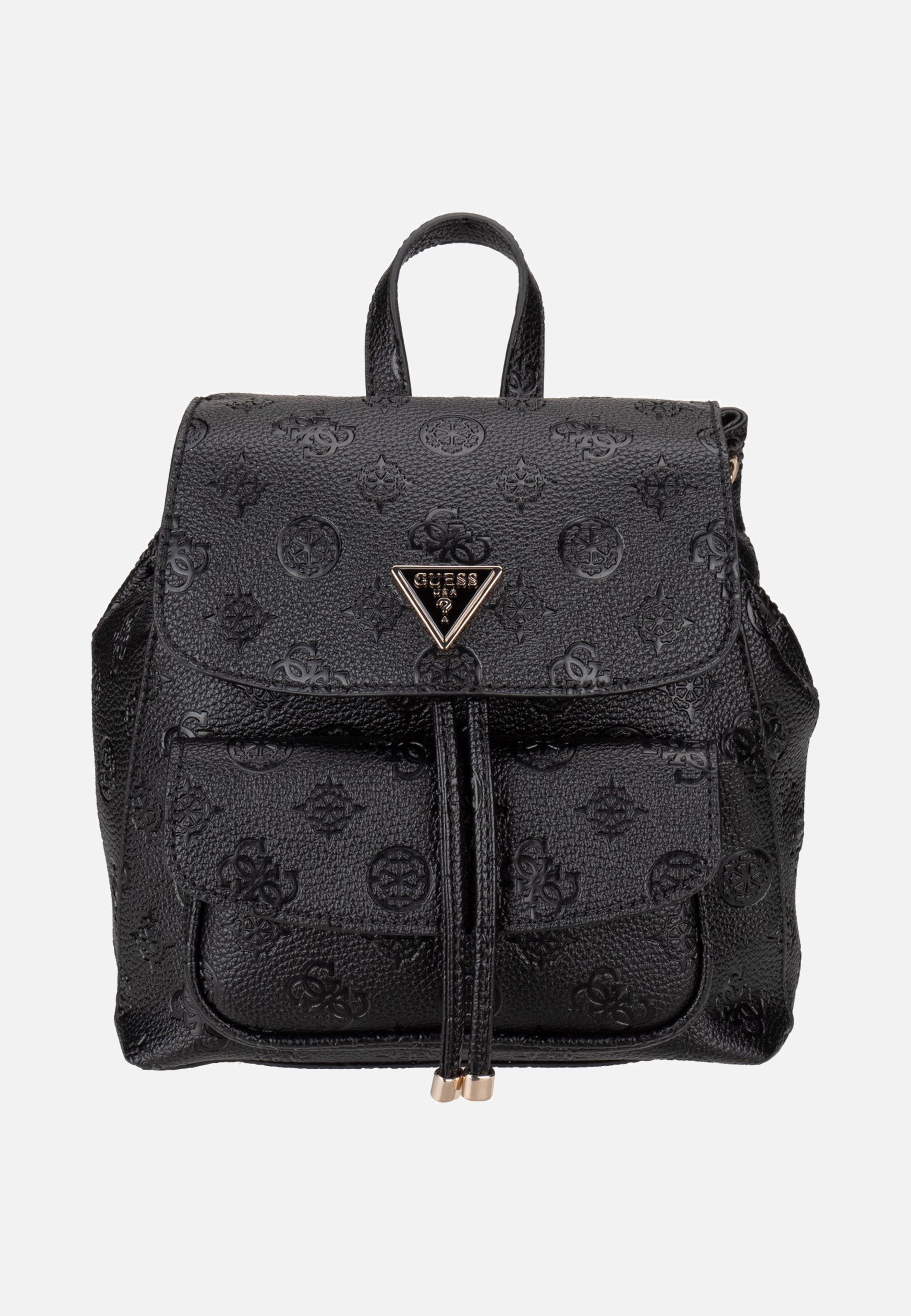 Guess Cresidia II Sml Flap Black Logo Rucksack