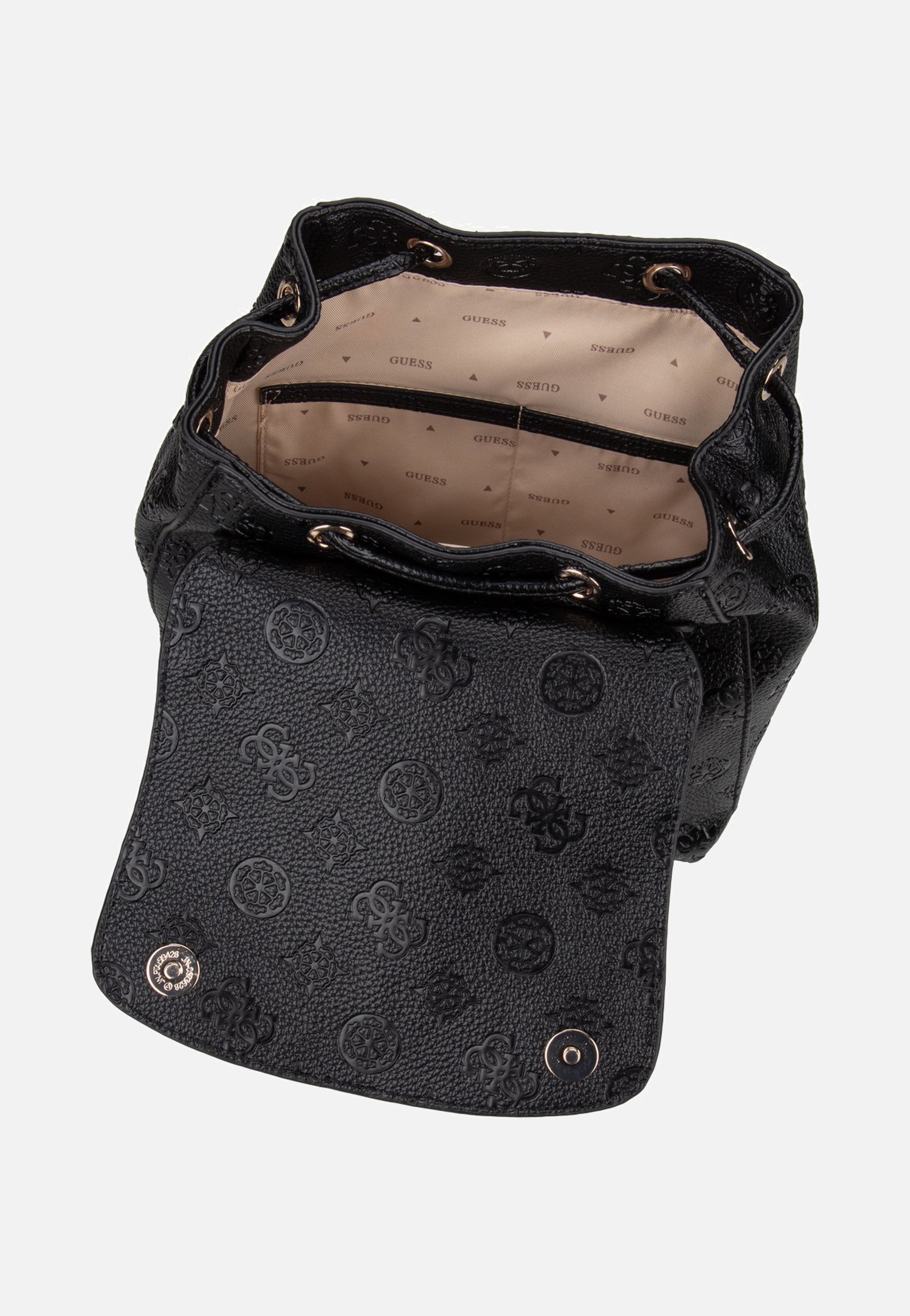 Guess Cresidia II Sml Flap Black Logo Rucksack