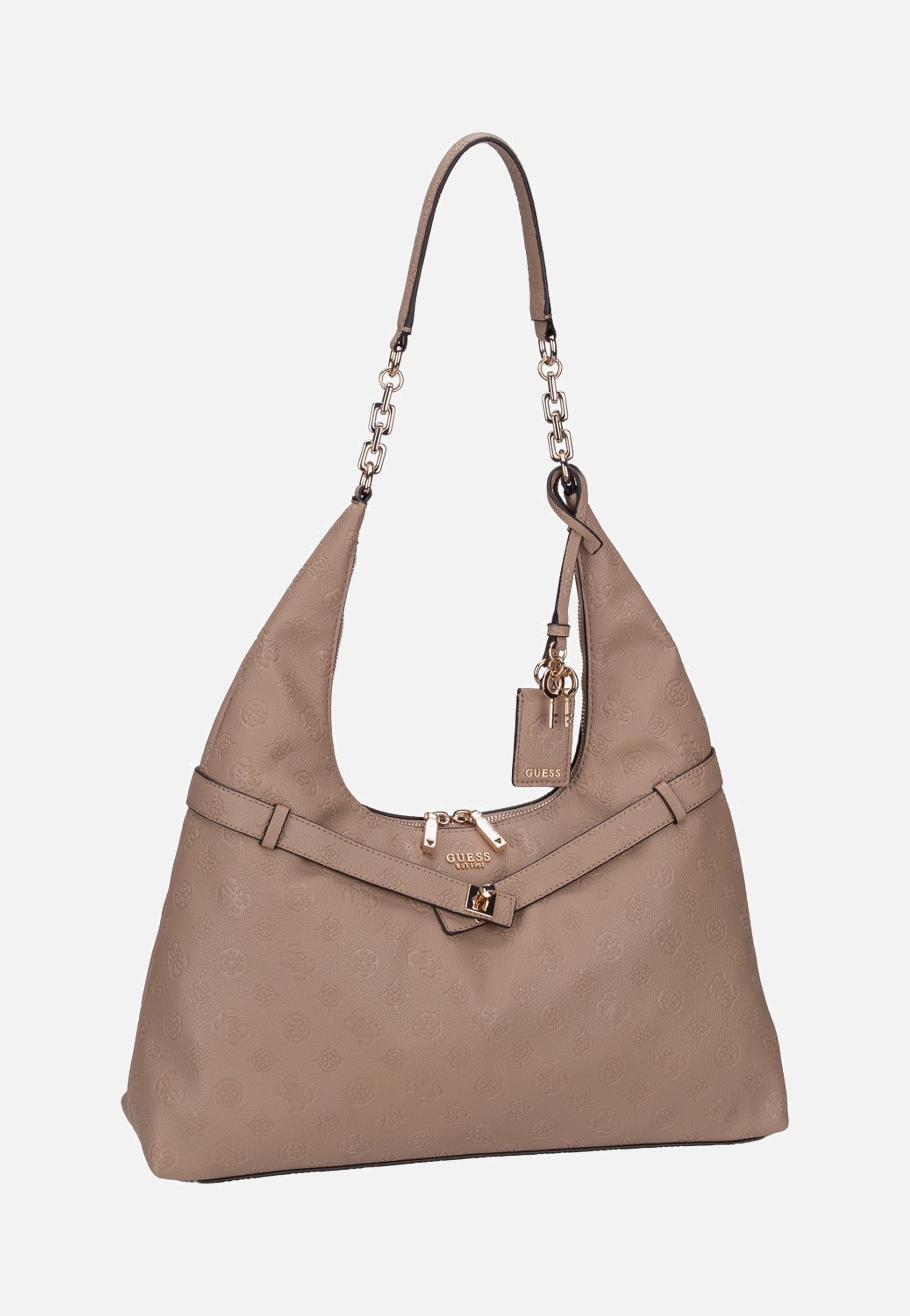 Guess Ella Logo 46010 Beige Logo Hobo Bag