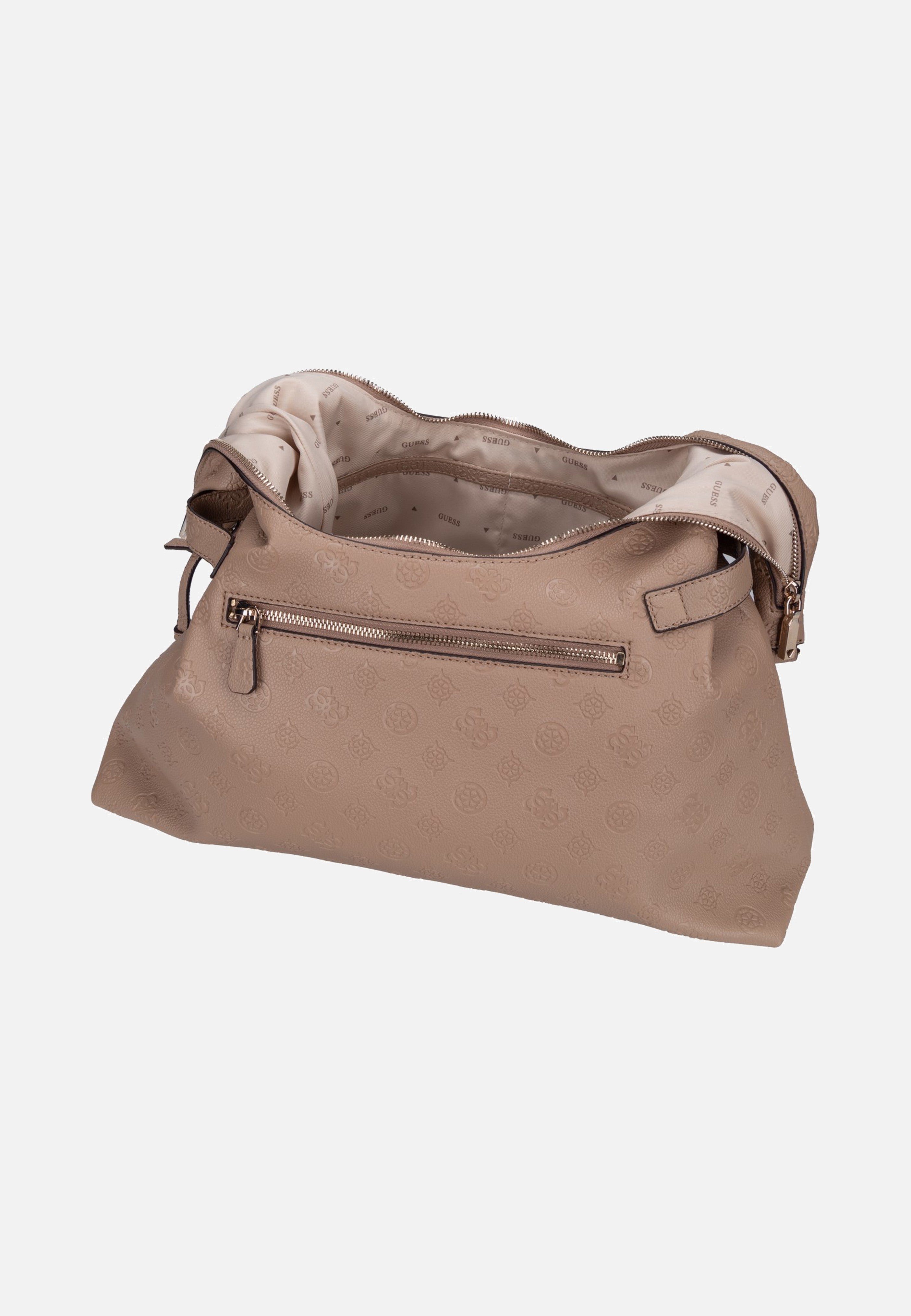 Guess Ella Logo 46010 Beige Logo Hobo Bag