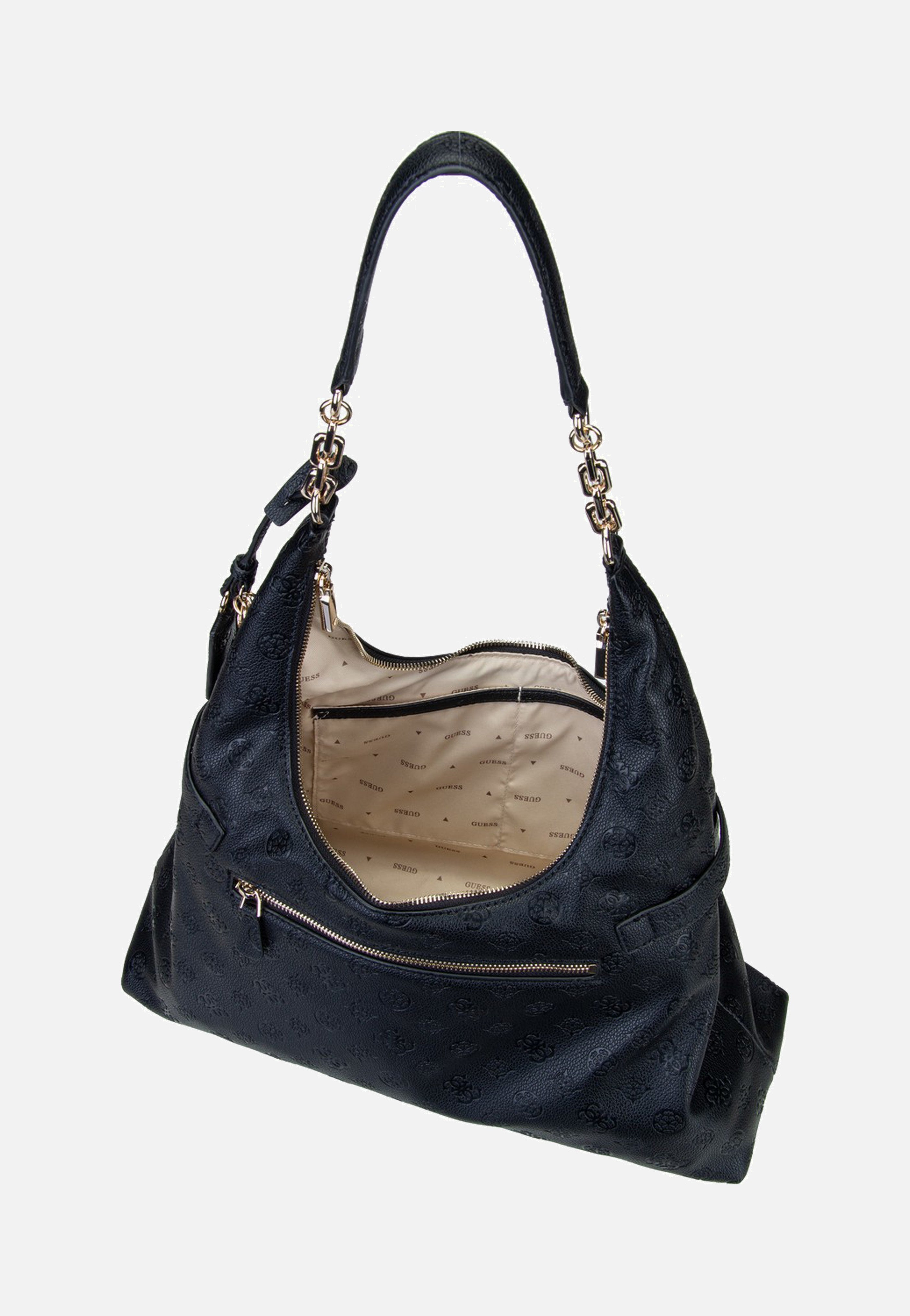 Guess Ella Logo 46010 Black Logo Hobo Bag