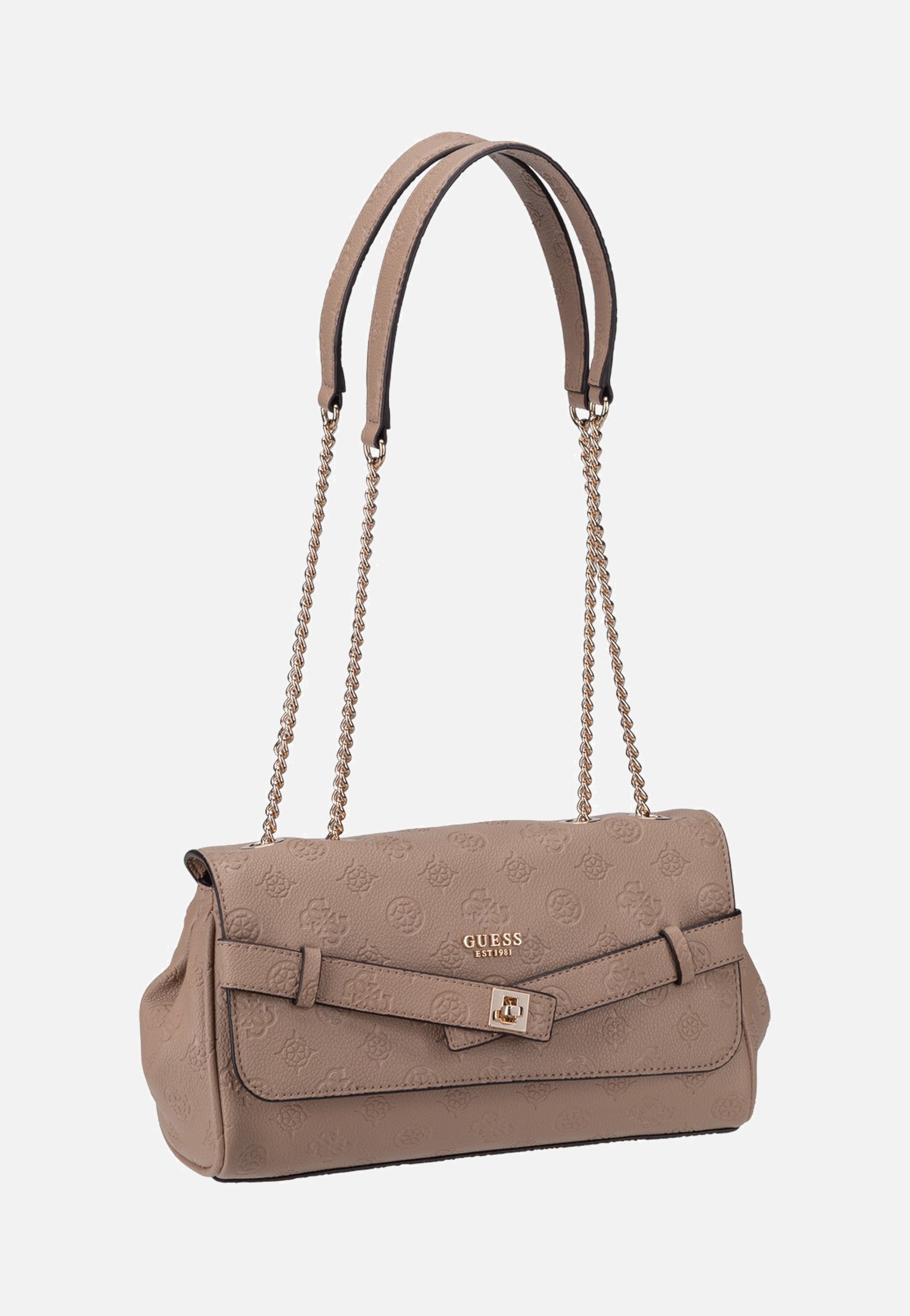 Guess Ella Logo Convertible Flap 46210 Beige Logo Evening Bag