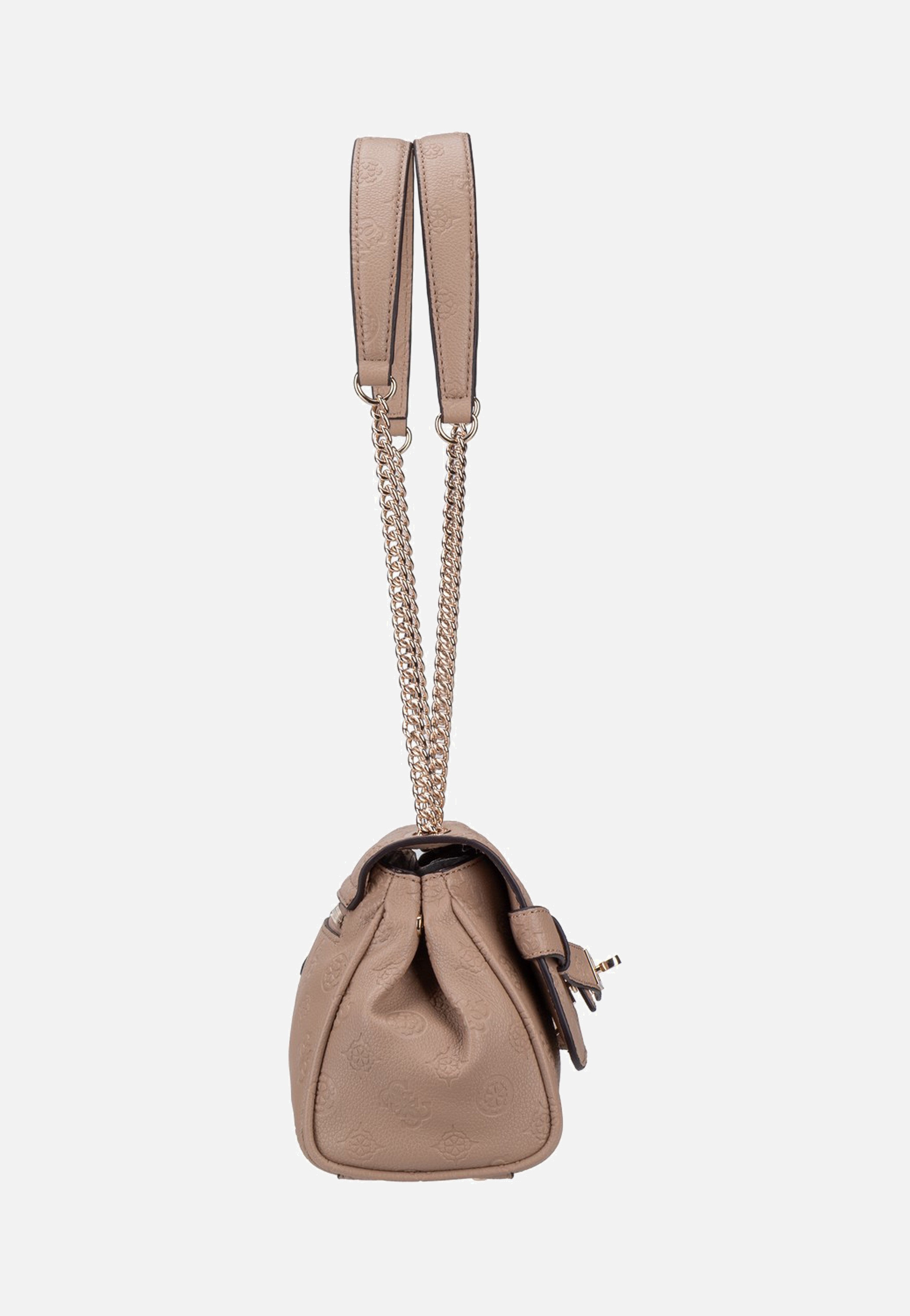 Guess Ella Logo Convertible Flap 46210 Beige Logo Evening Bag