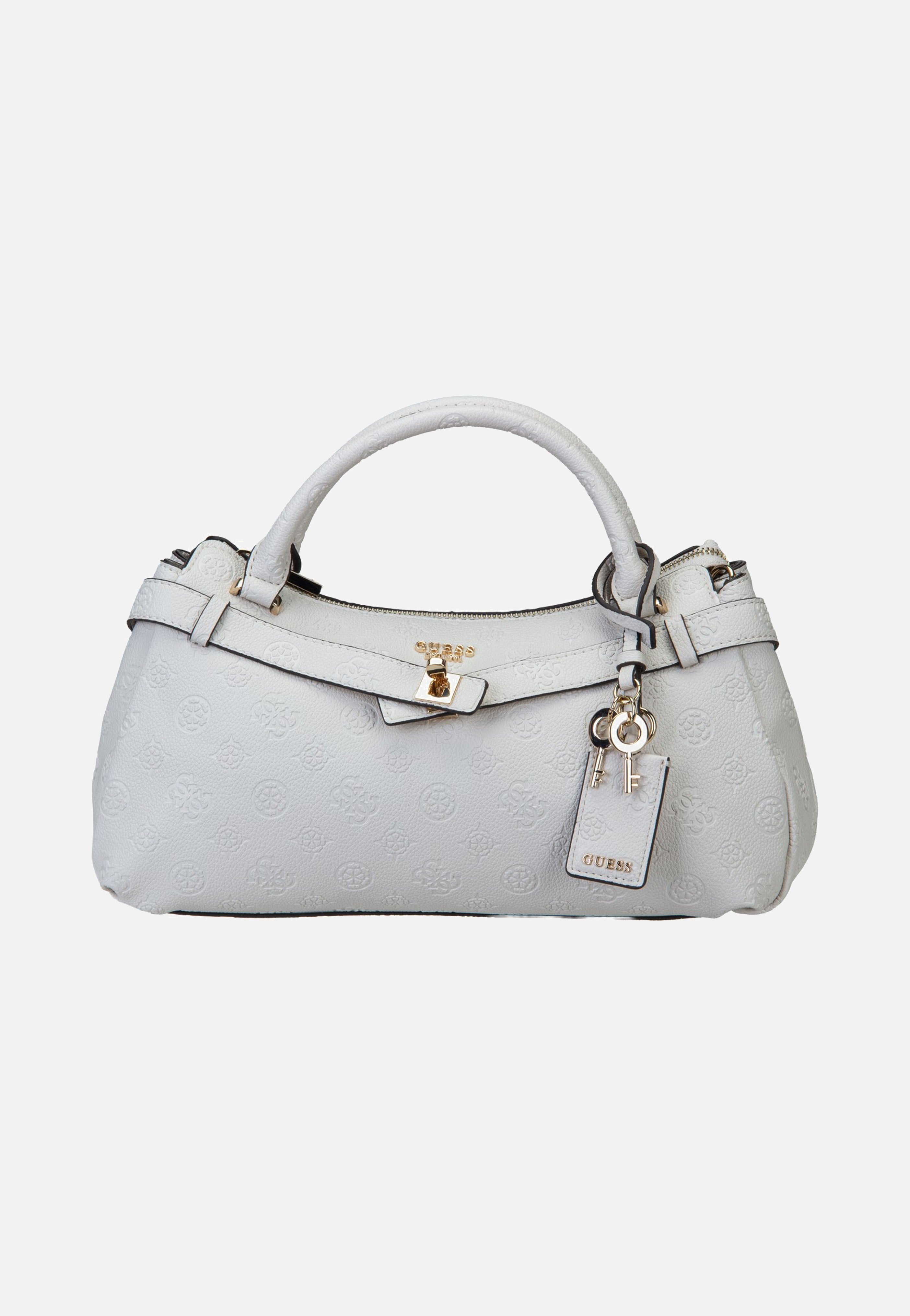 Guess Ella Logo Girlfriend Satchel 46050 Stone Logo Handle Bag