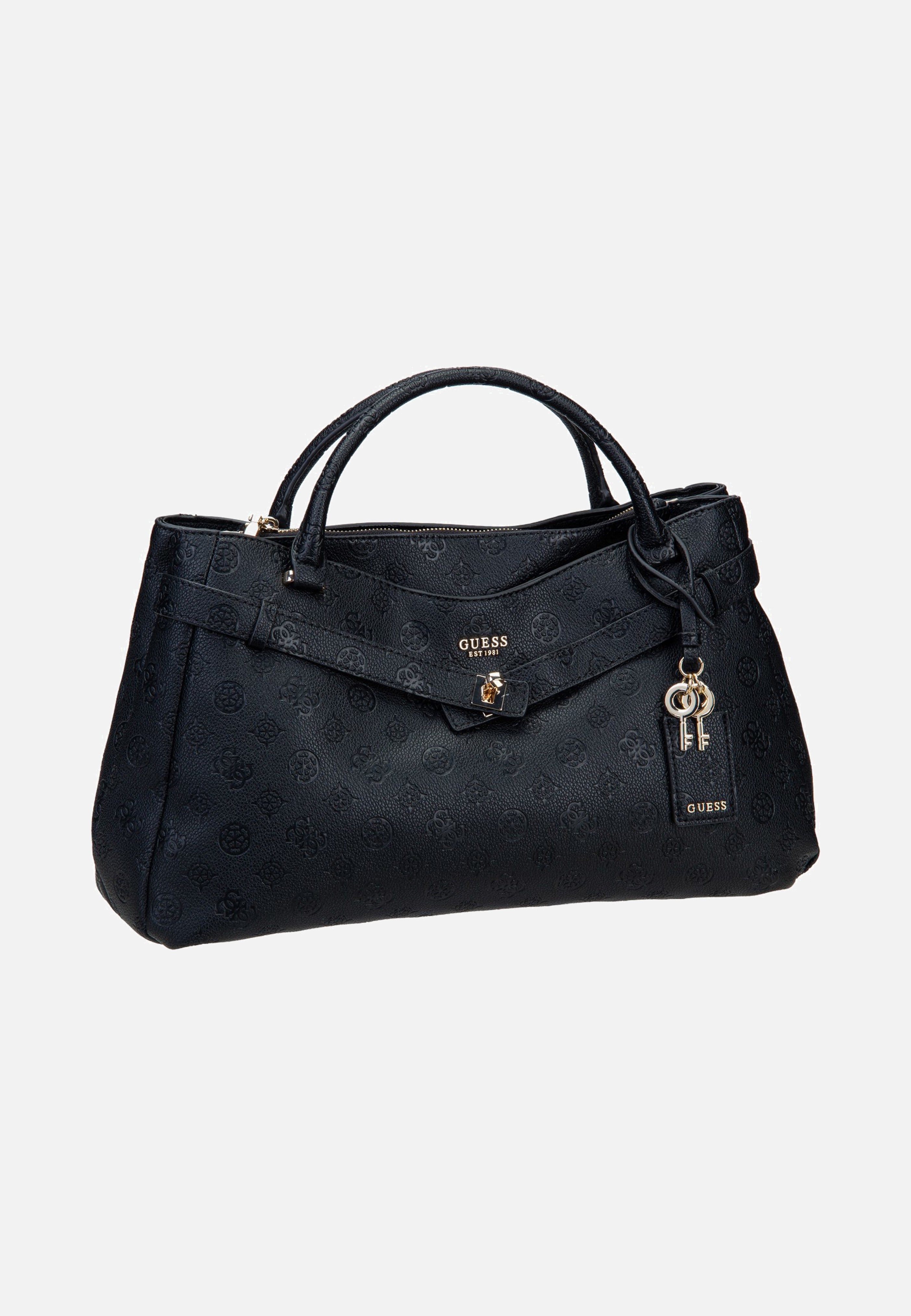 Guess Ella Logo Large Girlfriend 46060 Black Logo Satchel