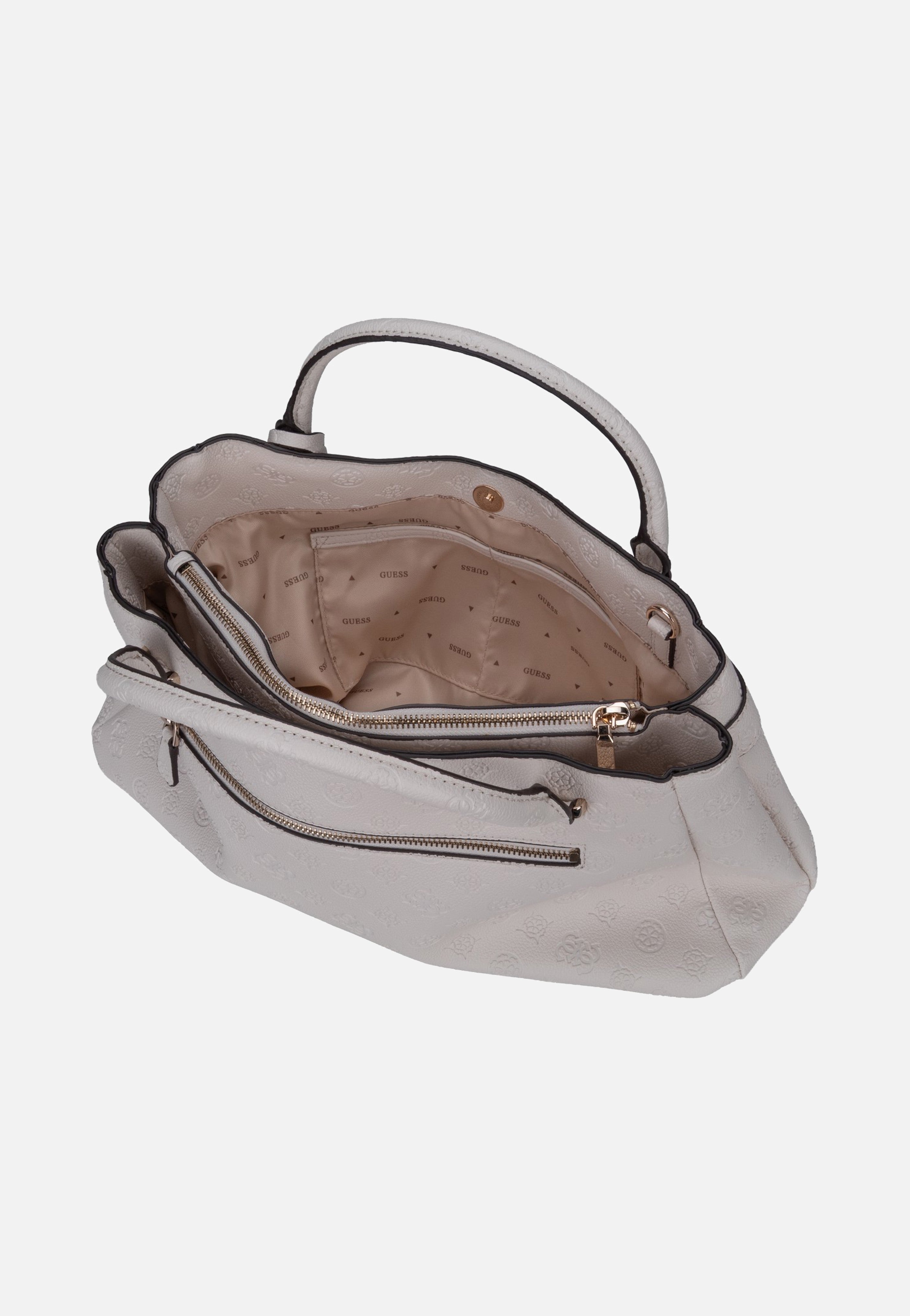 Guess Ella Logo Large Girlfriend 46060 Stone Logo Satchel