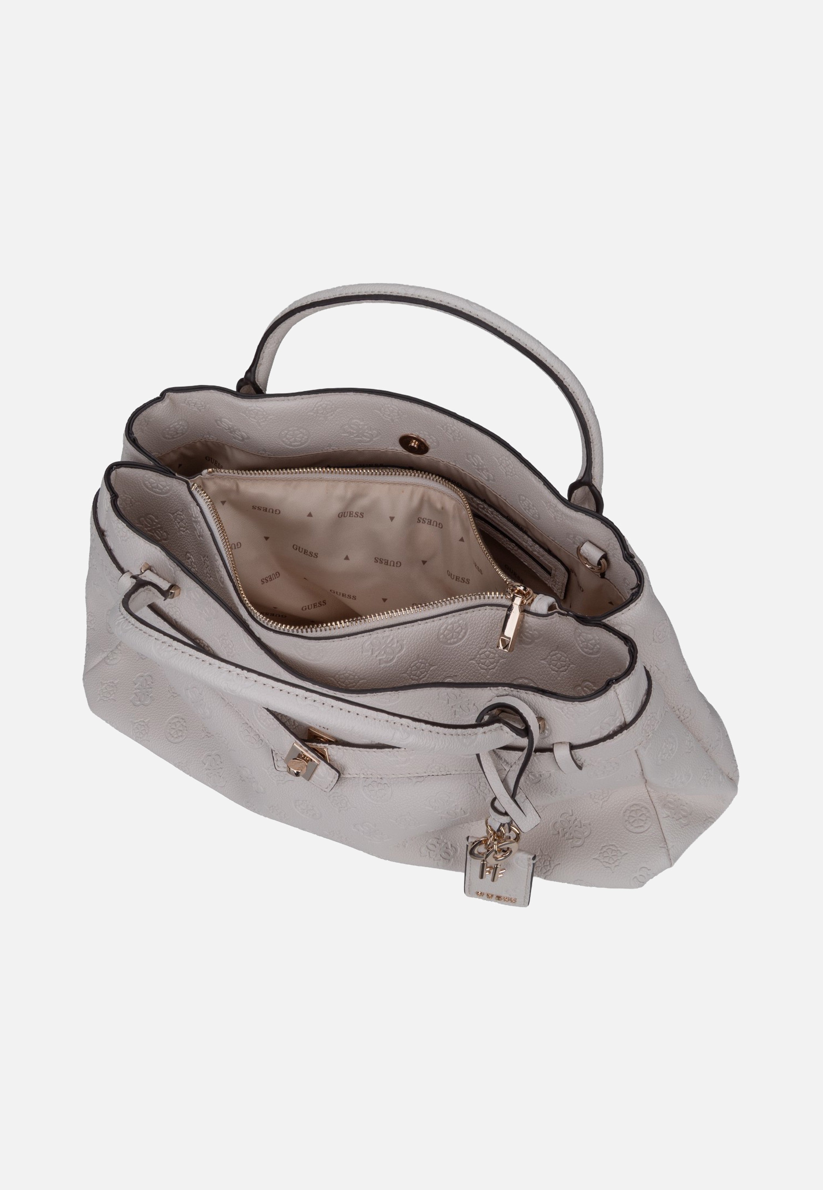 Guess Ella Logo Large Girlfriend 46060 Stone Logo Satchel