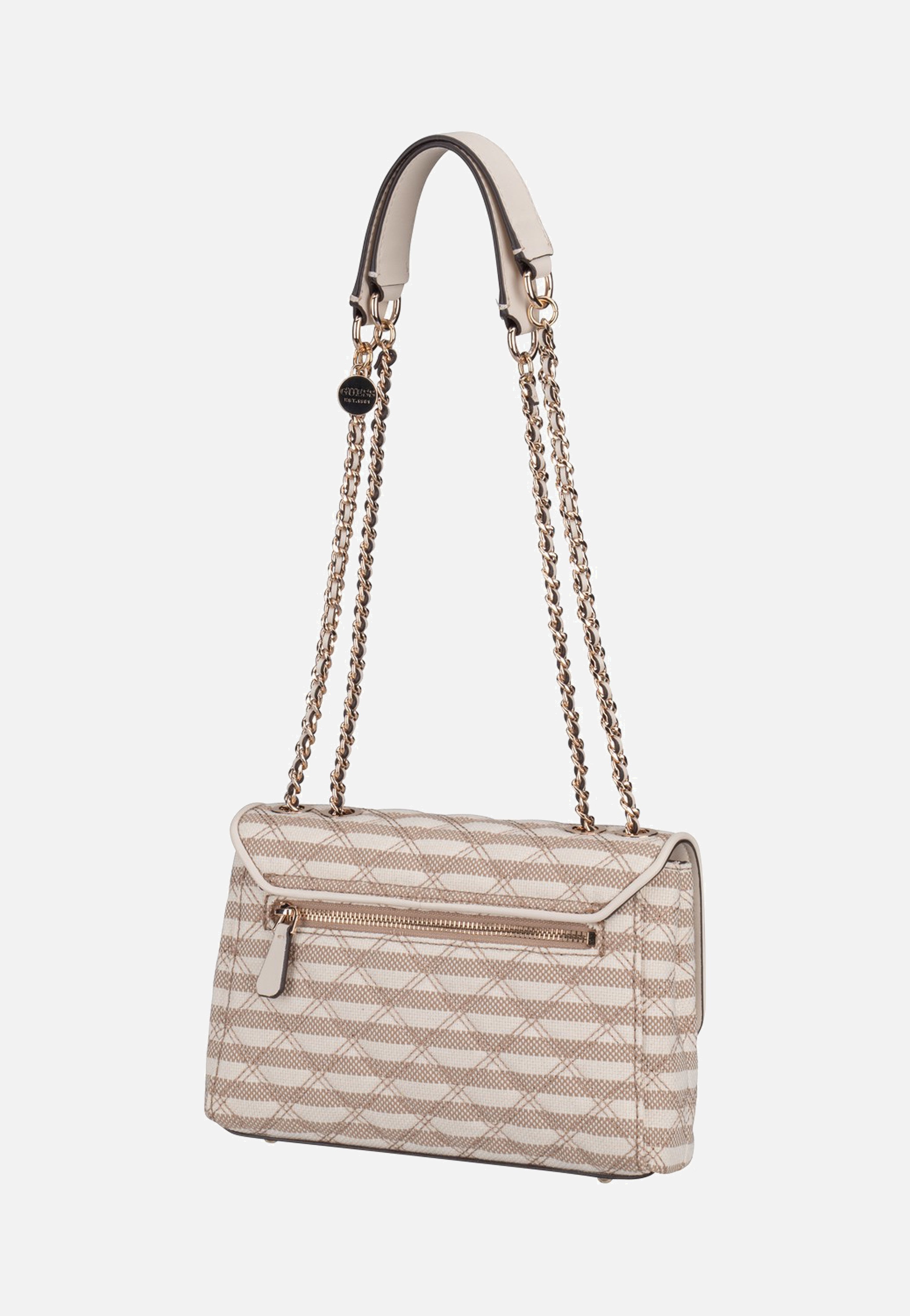 Guess Giully II 2 Comp Conv Flap Taupe Multi Umhängetasche