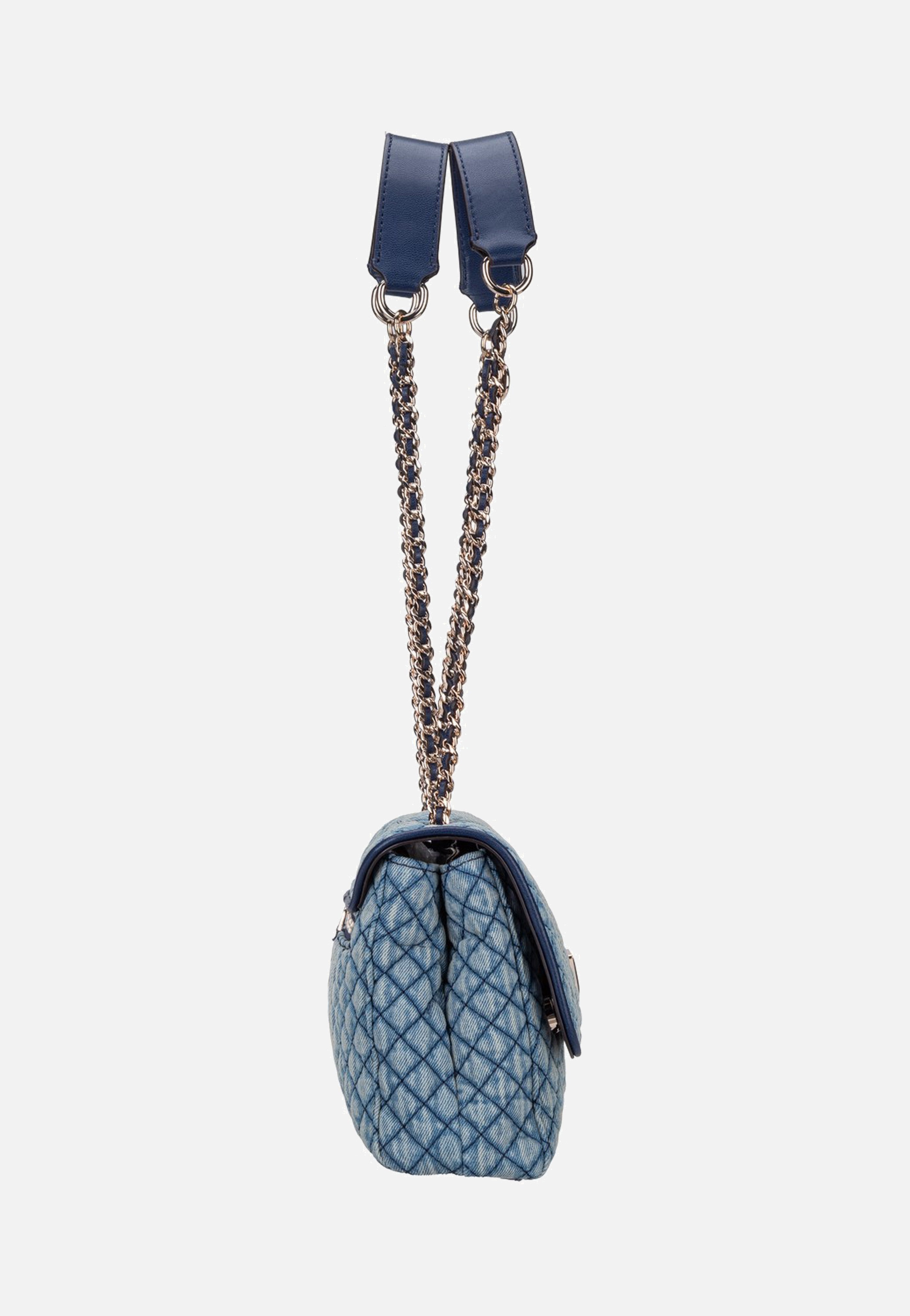 Guess Giully II 2 Comp Convertible Flap 73200 Denim Crossbody Bag
