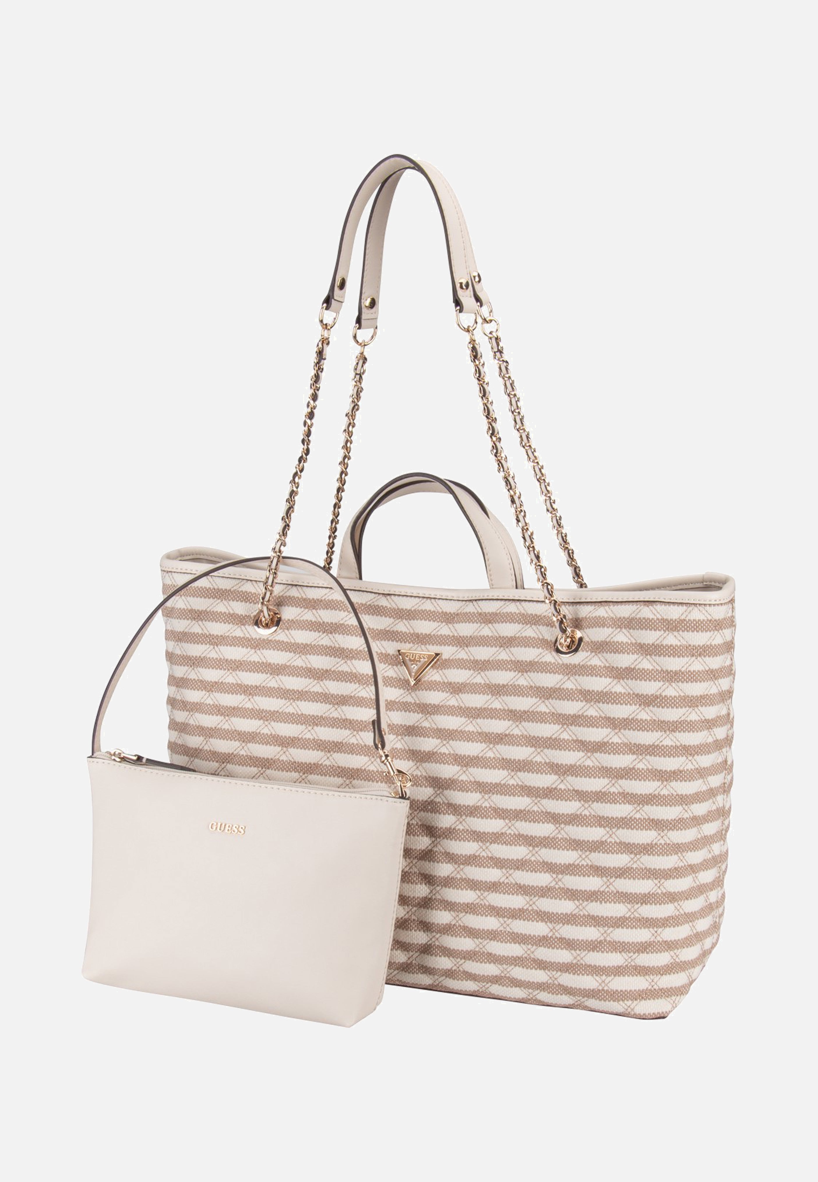 Guess Giully II Large 2 In 1 Tote Taupe Multi Shopper