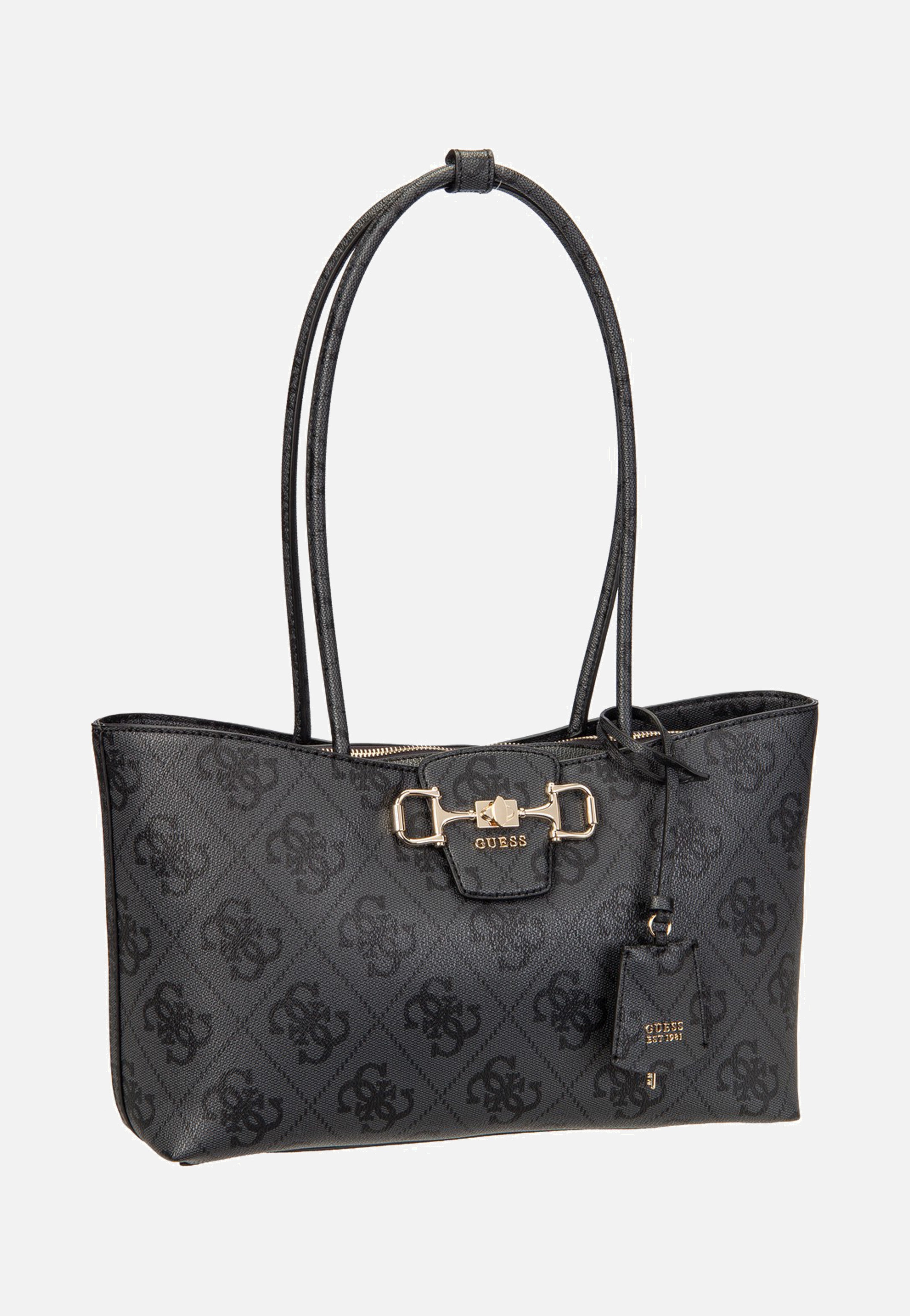 Guess Janie Logo Girlfriend Carryall Coal Logo Shopper