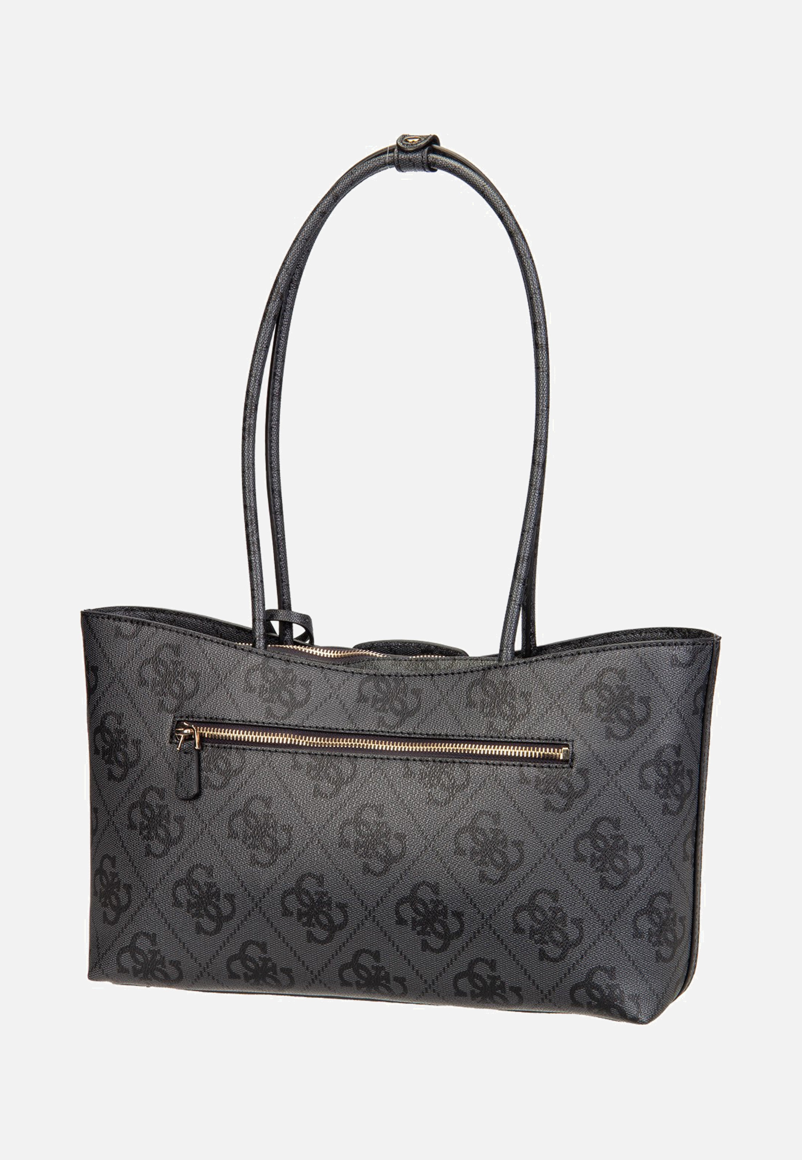 Guess Janie Logo Girlfriend Carryall Coal Logo Shopper