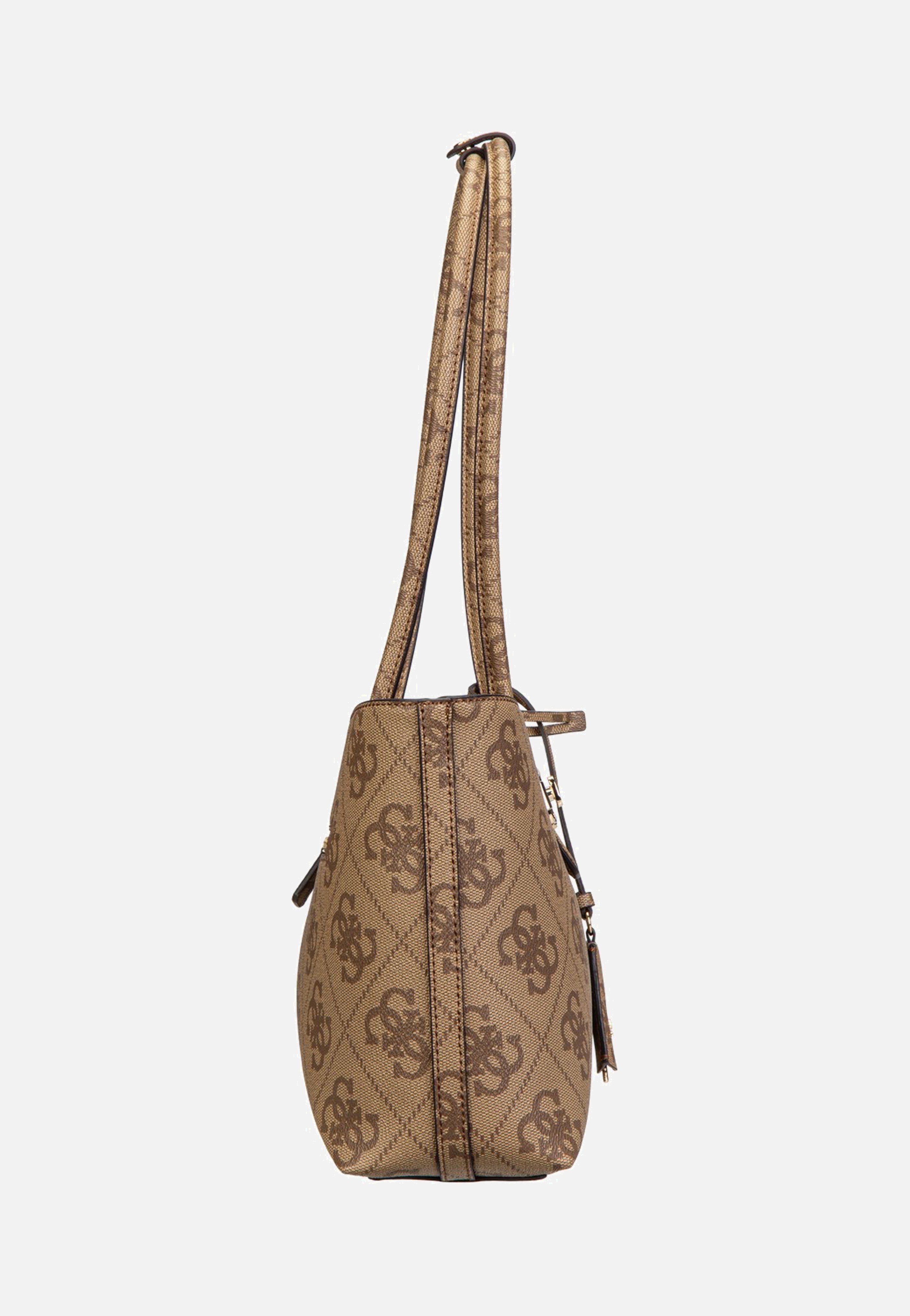 Guess Janie Logo Girlfriend Carryall Latte Logo Shopper
