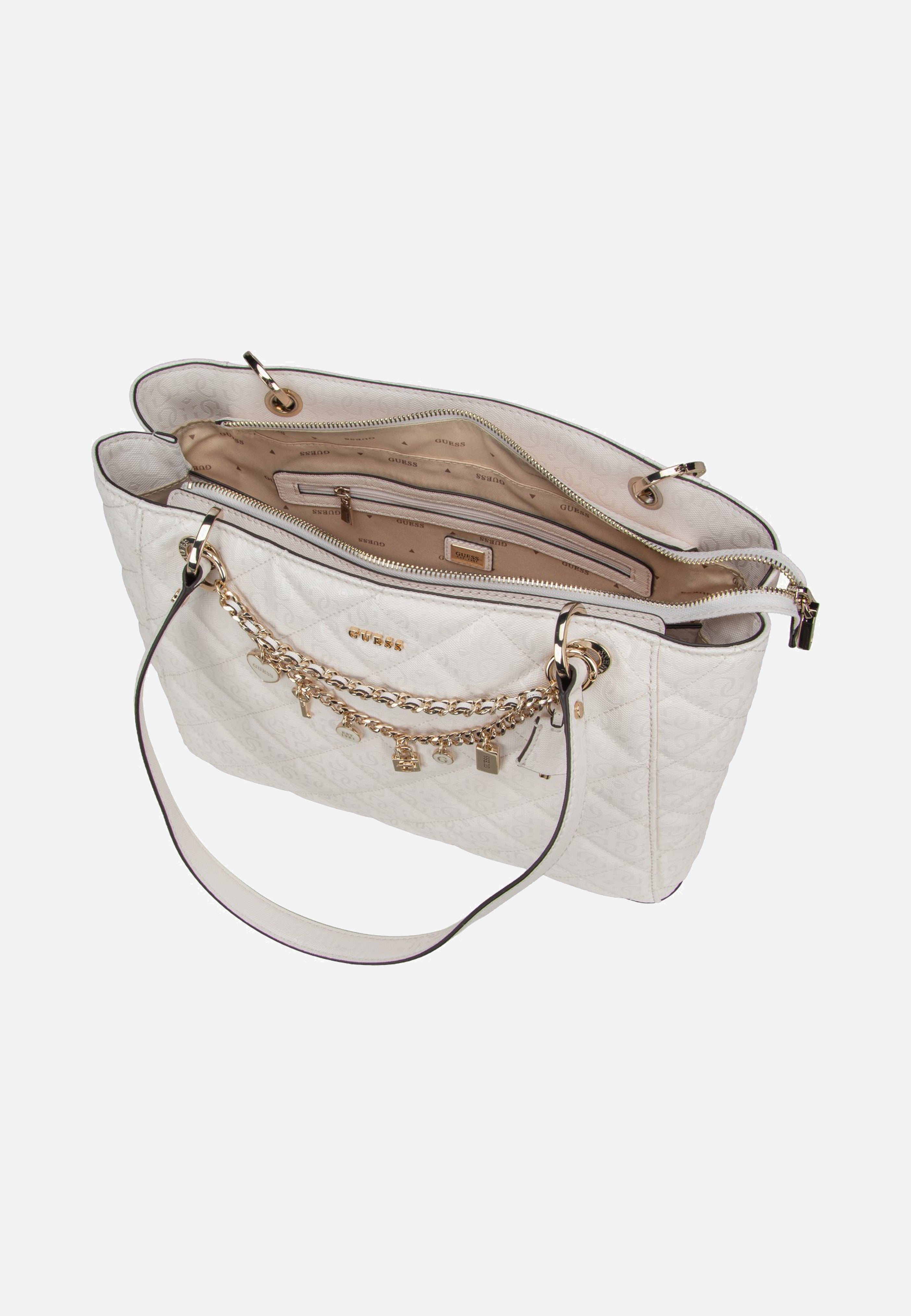 Guess Libby Noel Tote 12250 Off White Tote Bag