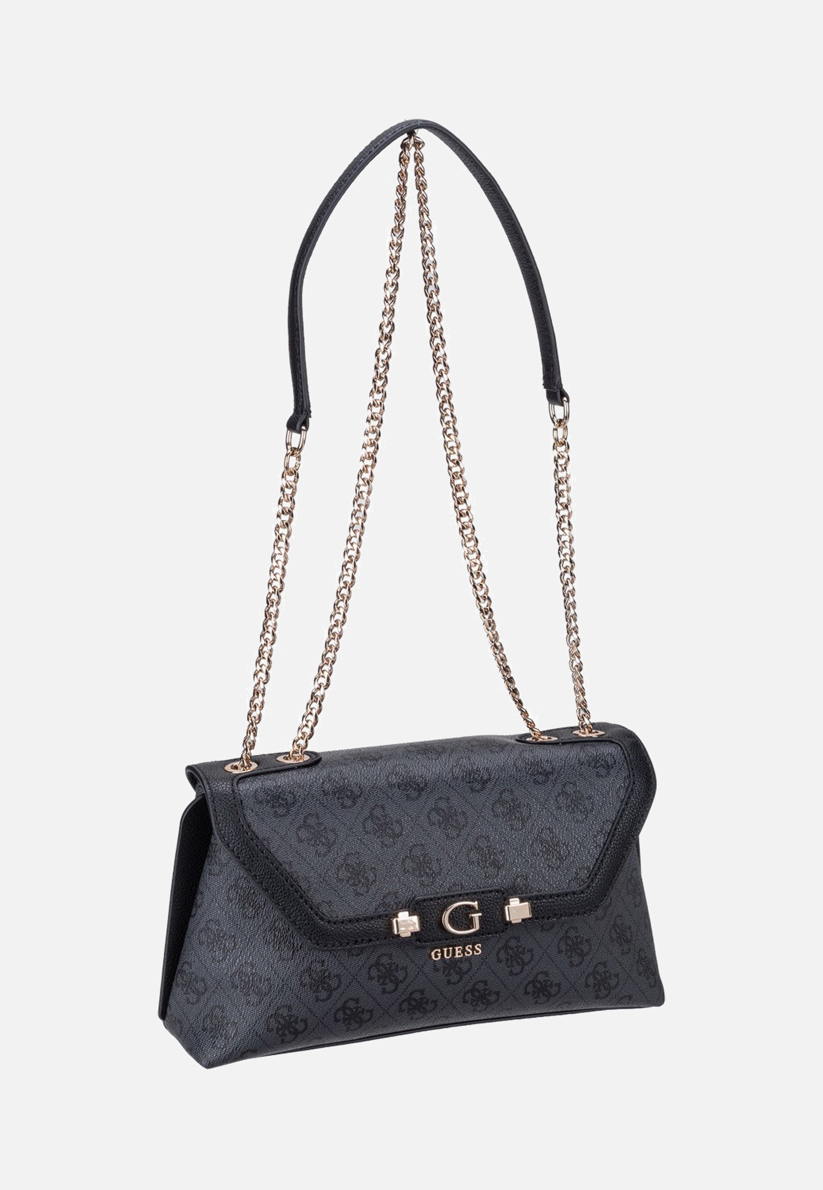 Guess Lindsey Convertible Flap 49210 Coal Logo Crossbody Bag