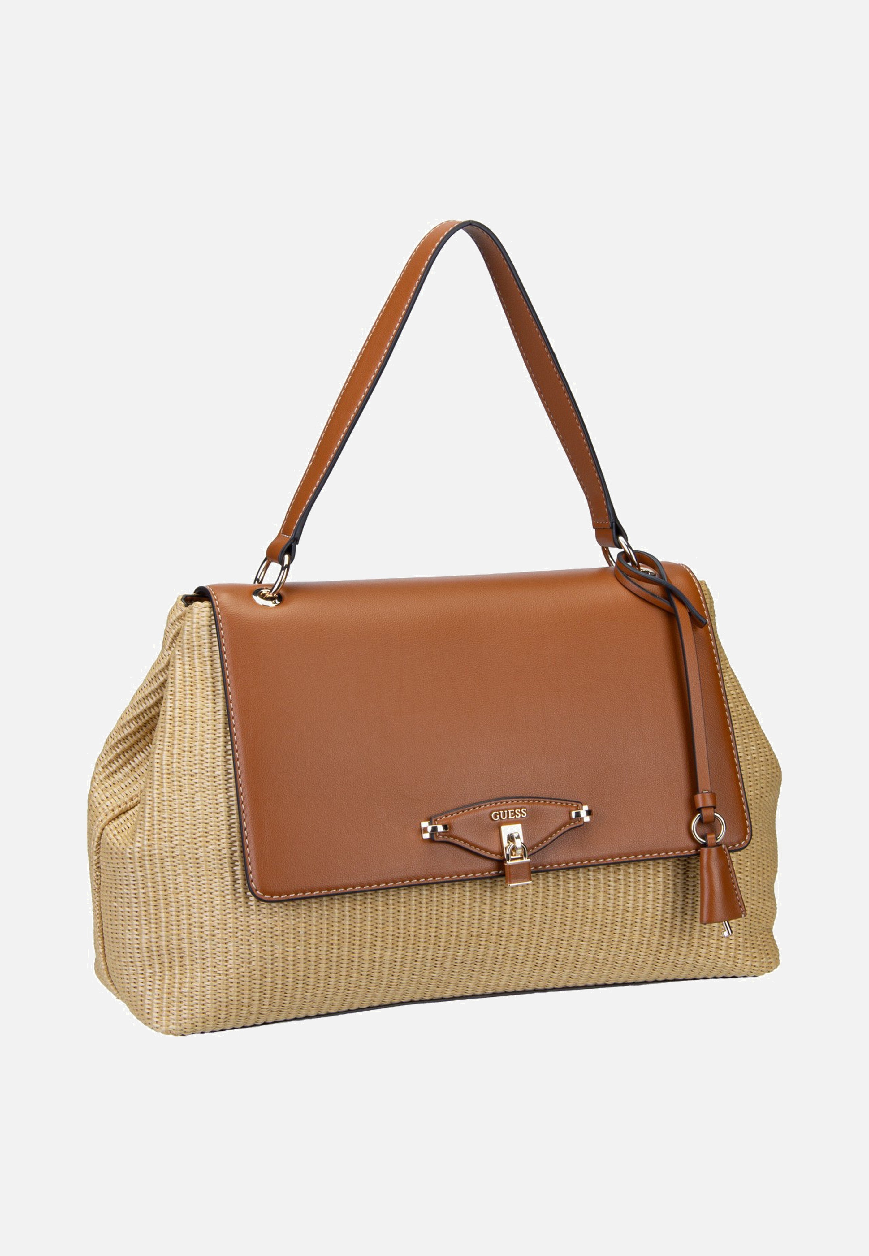 Guess Maggie Straw Large Flap 53200 Natural/Caramel Shoulder Bag