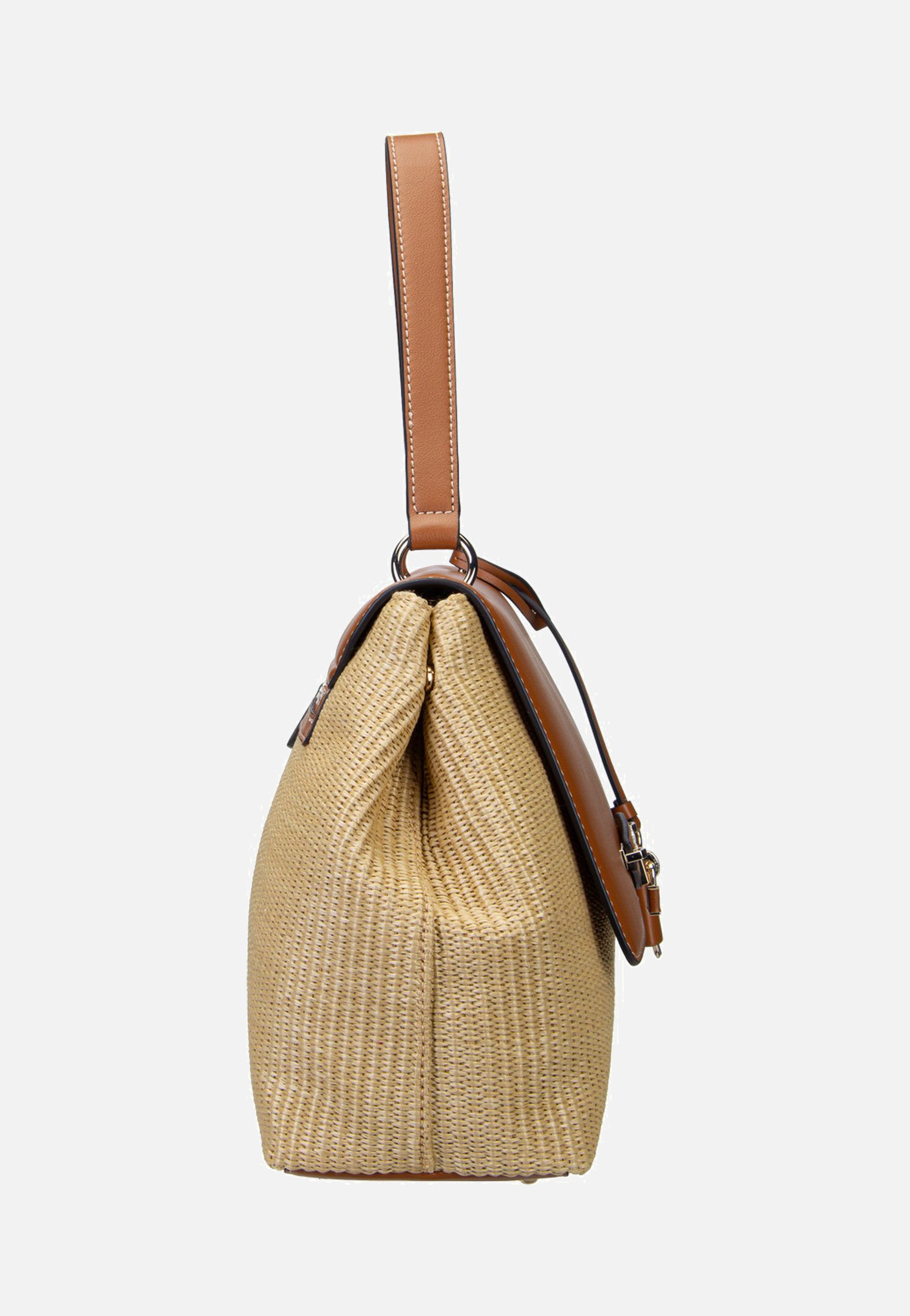 Guess Maggie Straw Large Flap 53200 Natural/Caramel Shoulder Bag