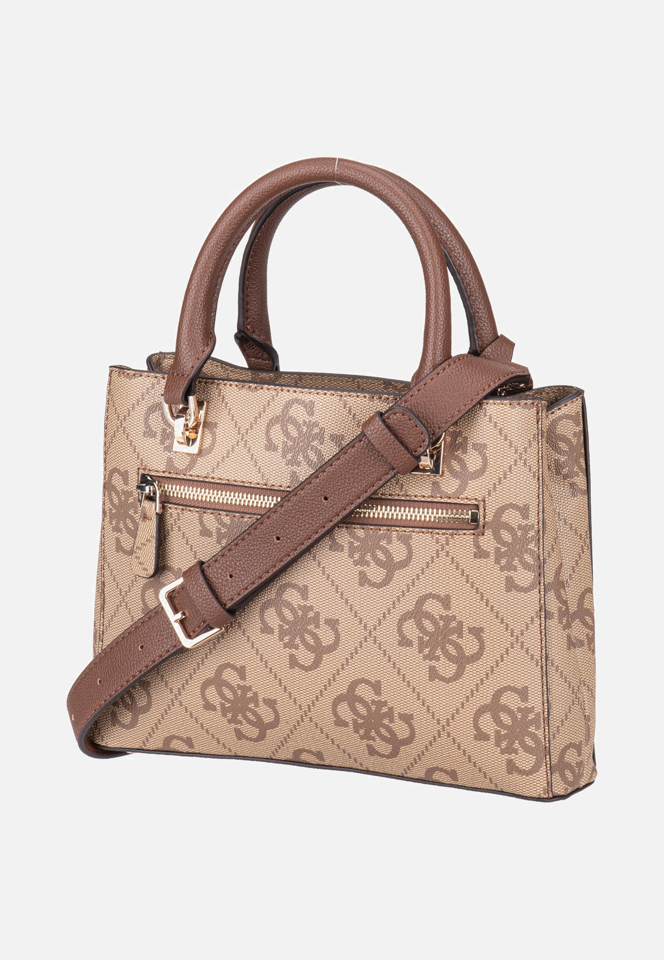 Guess Noelle II Sml Multi Comp Latte Logo/Brown Satchel