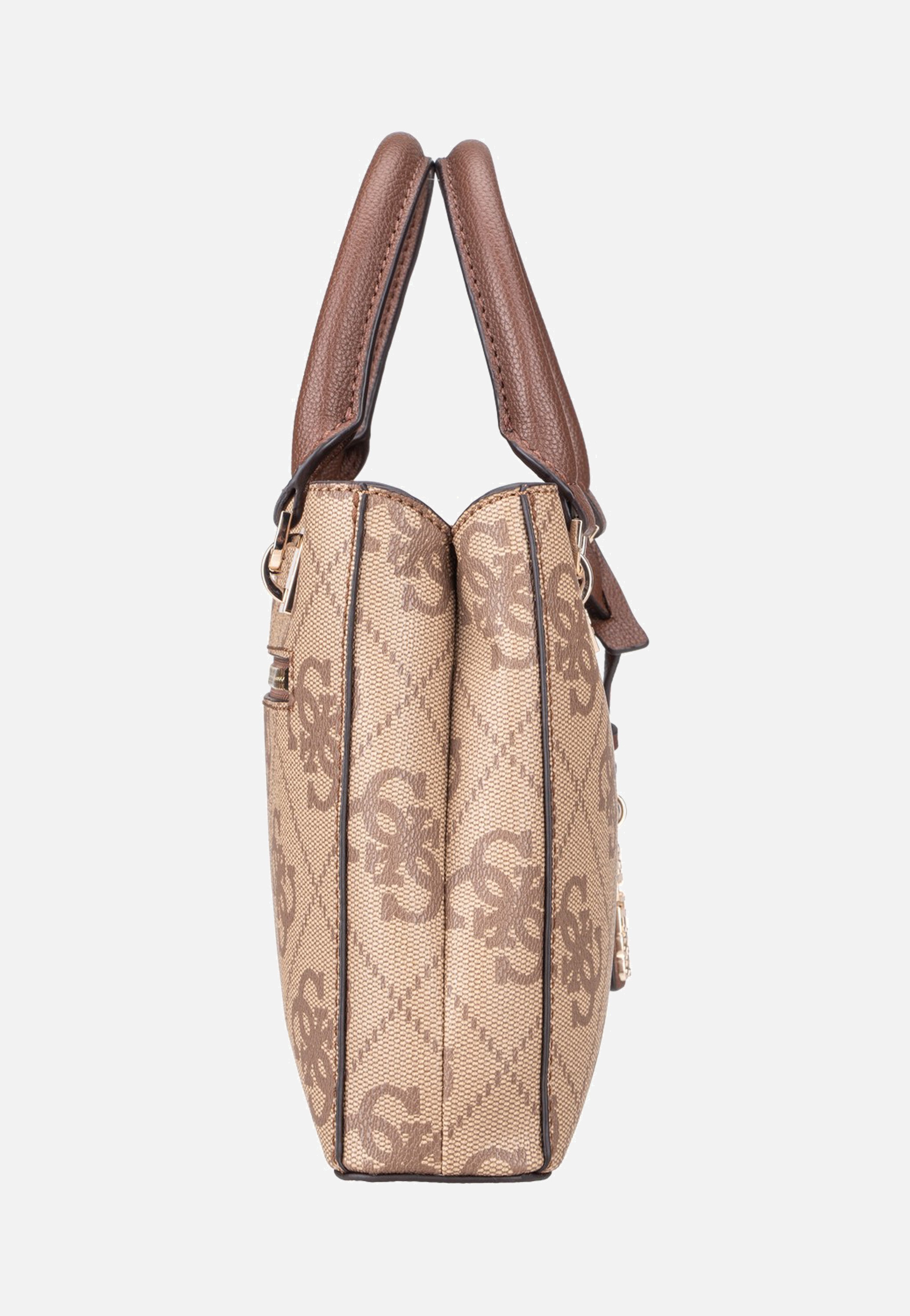 Guess Noelle II Sml Multi Comp Latte Logo/Brown Satchel