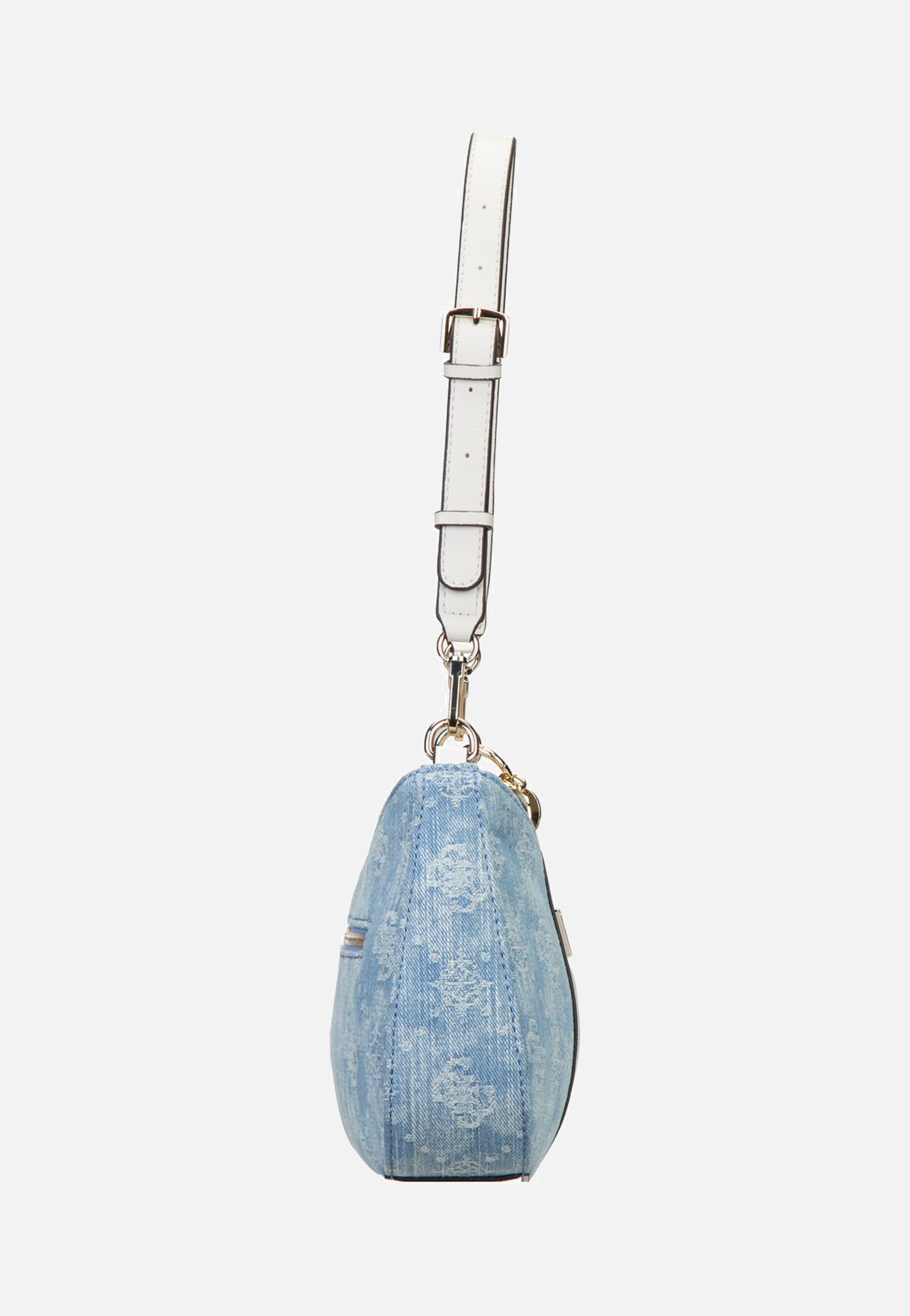 Guess Noelle II Top Zip 72180 Denim Logo Shoulder Bag