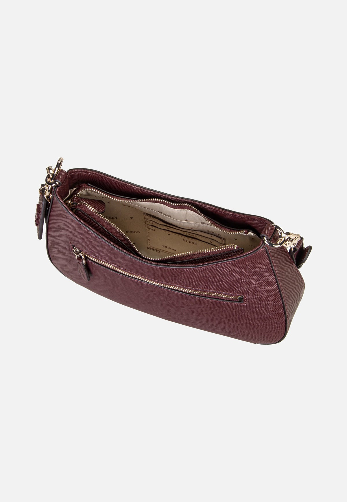 Guess Noelle II Top Zip Saffiano 72180 Burgundy Abendtasche
