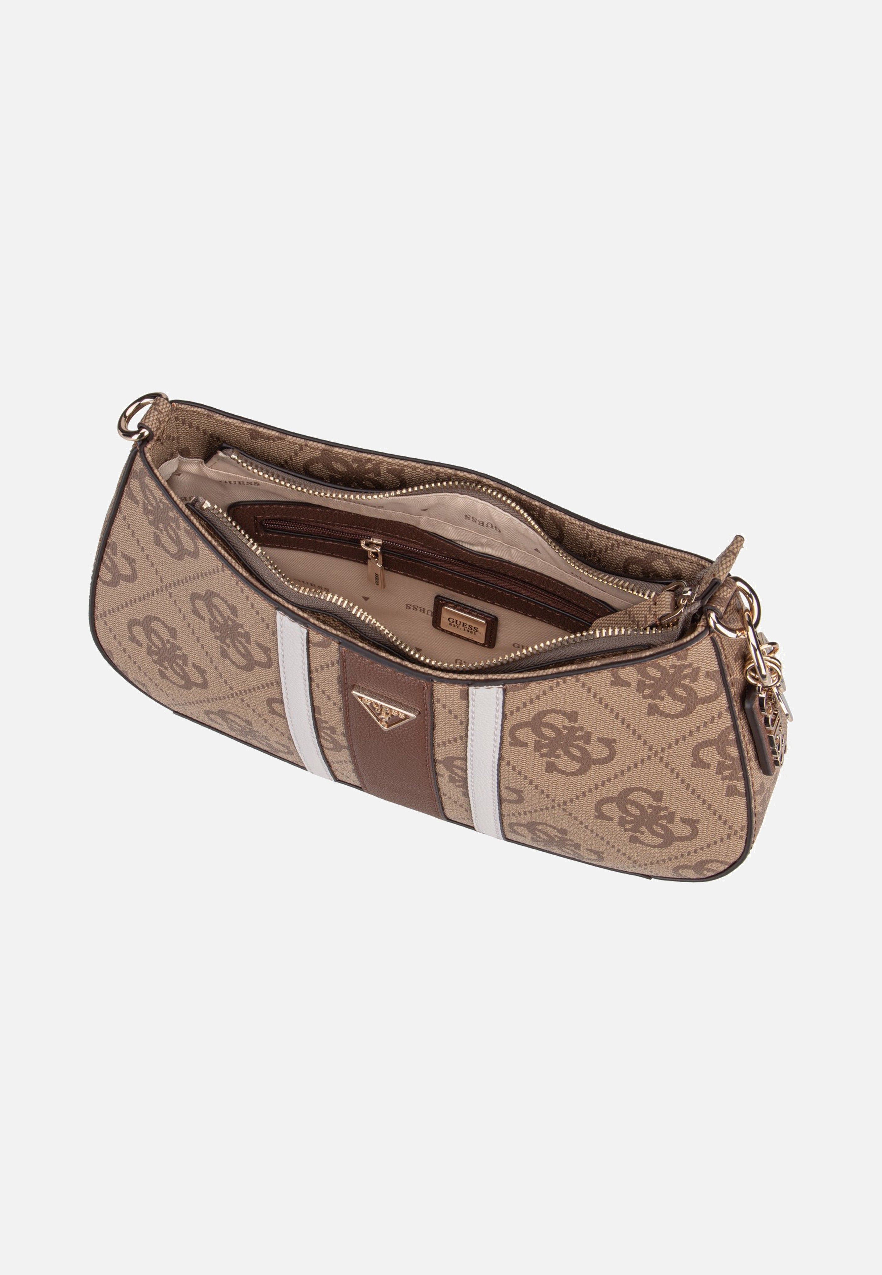 Guess - Noelle II Top Zip SHB 72180 Latte Logo/Brown - Shoulder Bag | Women-Image