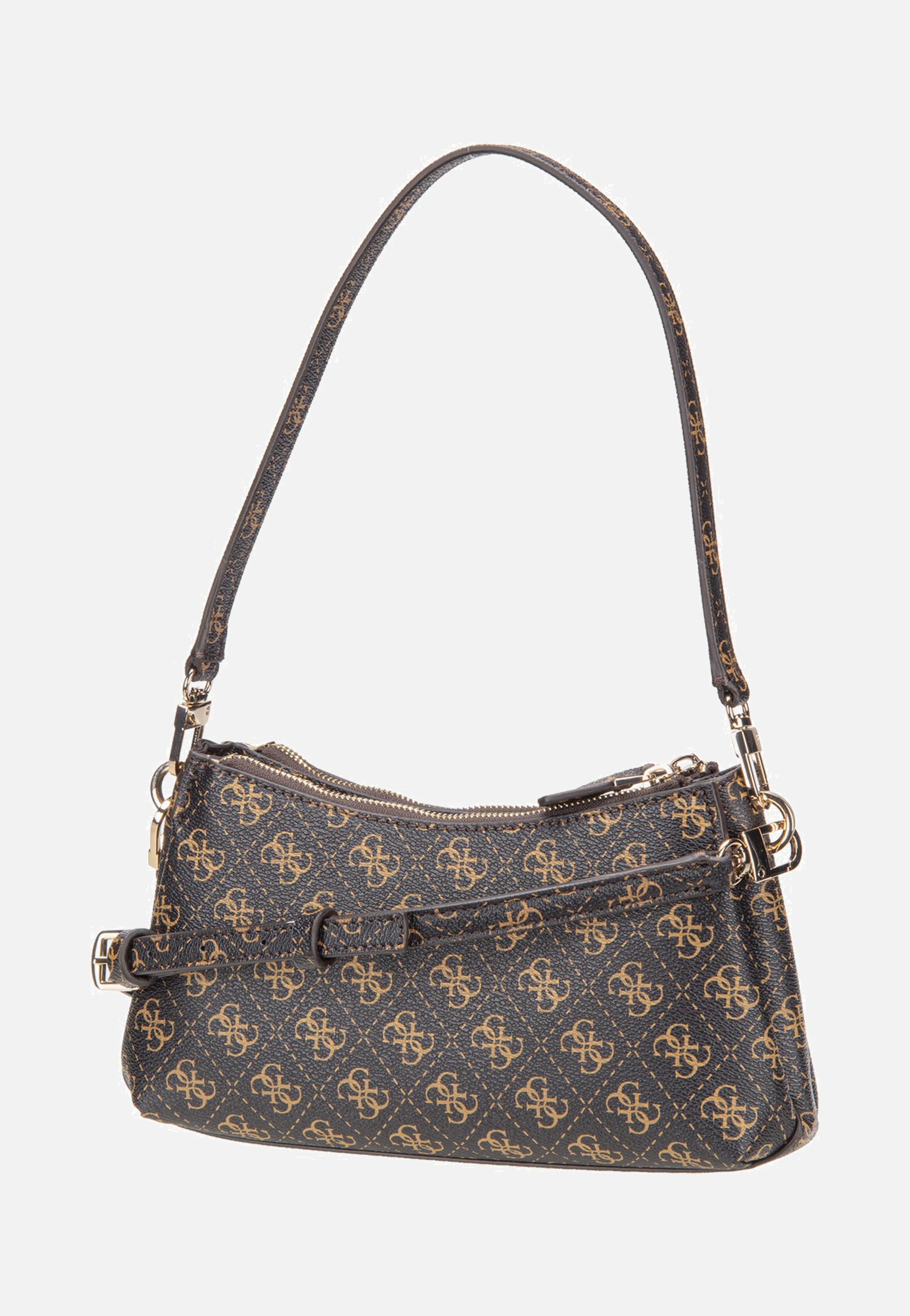 Guess Noelle II 3 Comp Shldr Xbody Brown Logo Schultertasche