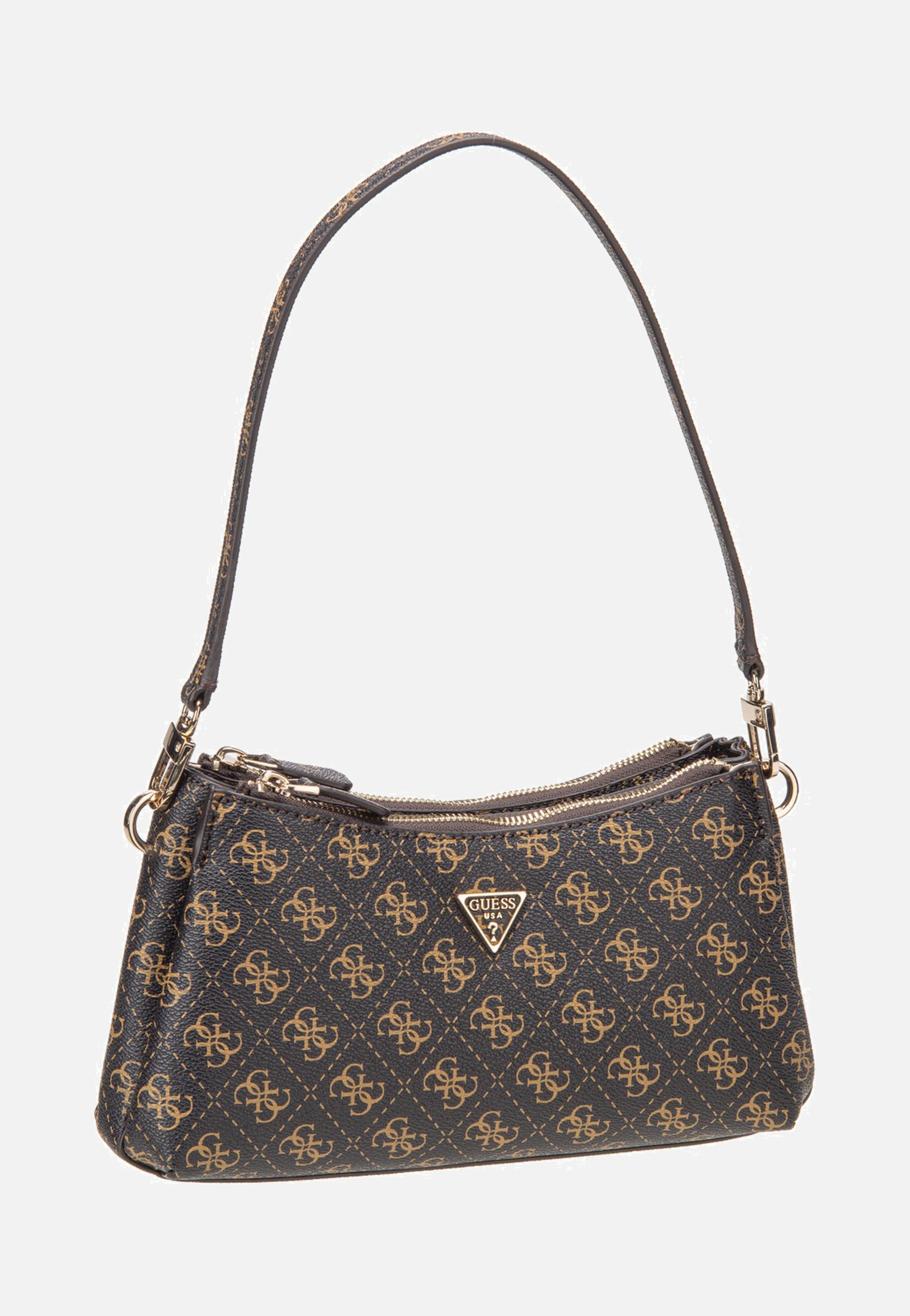 Guess Noelle II 3 Comp Shldr Xbody Brown Logo Schultertasche