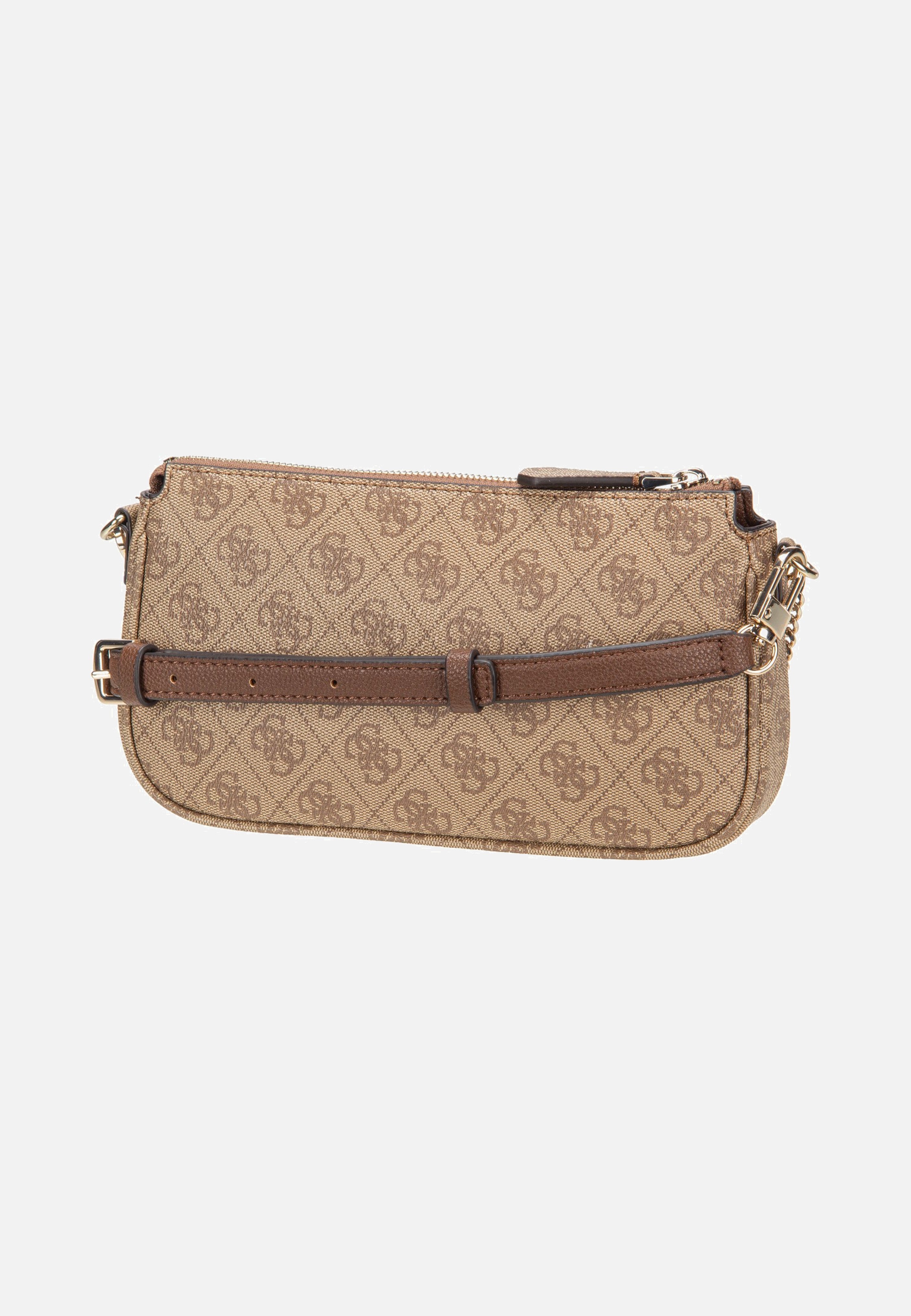 Guess Noelle II Double Pouch CB 72710 Logo Latte/Brown Umhängetasche