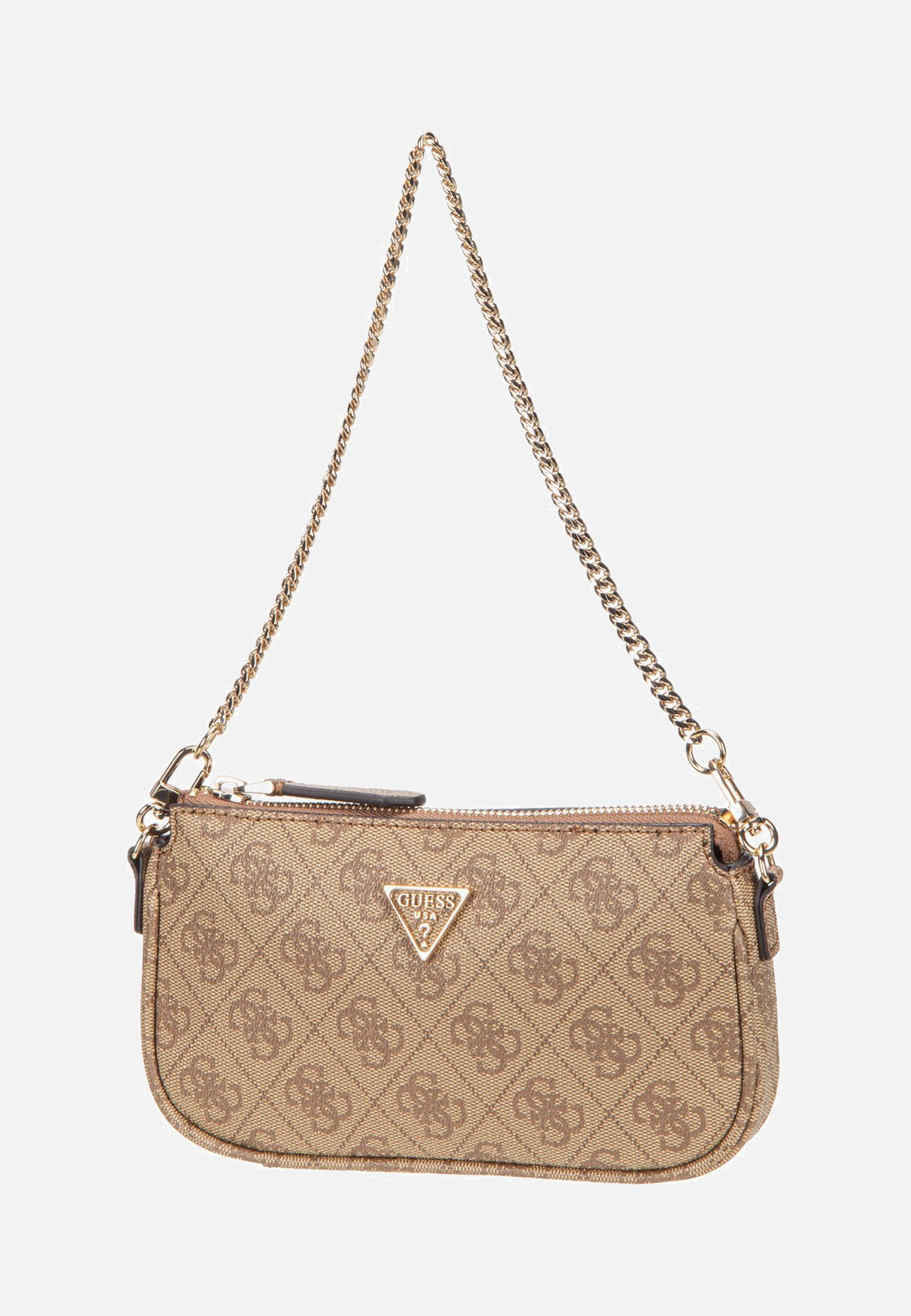 Guess Noelle II Double Pouch CB 72710 Logo Latte/Brown Umhängetasche