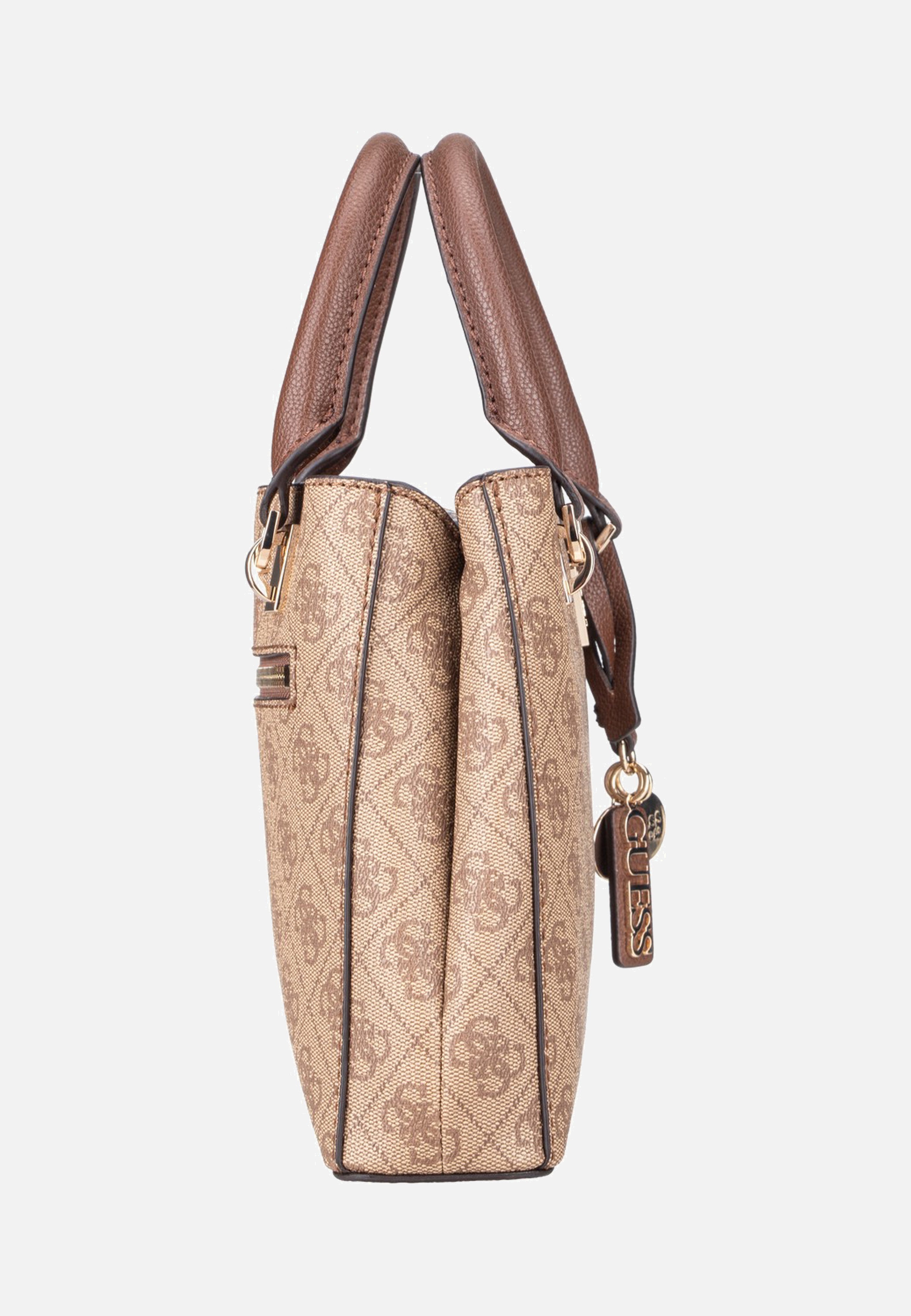 Guess Noelle II Sml Multi Comp Latte Logo/Brown Satchel