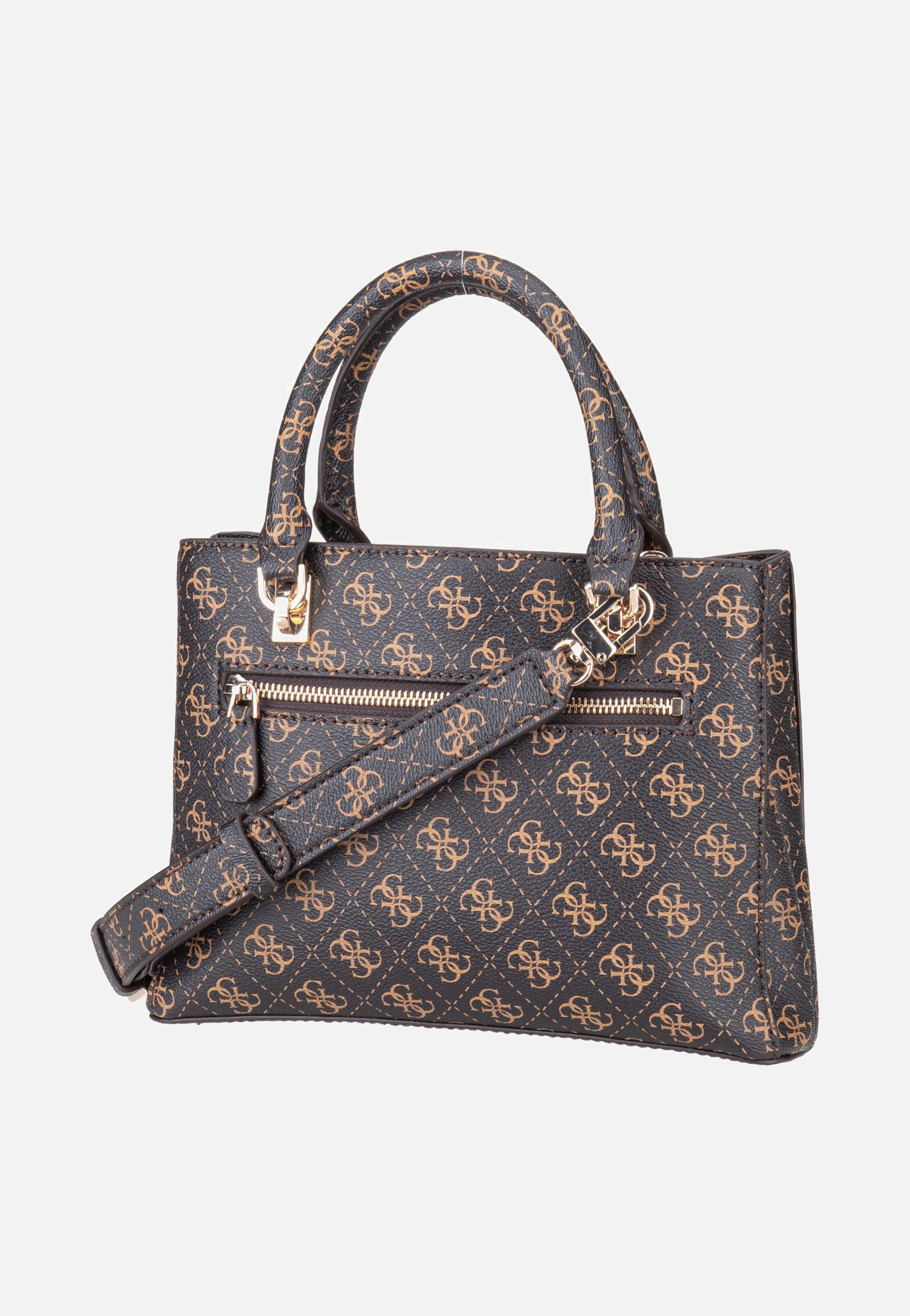 Guess Noelle II Sml Multi Comp Stchl Brown Logo Satchel