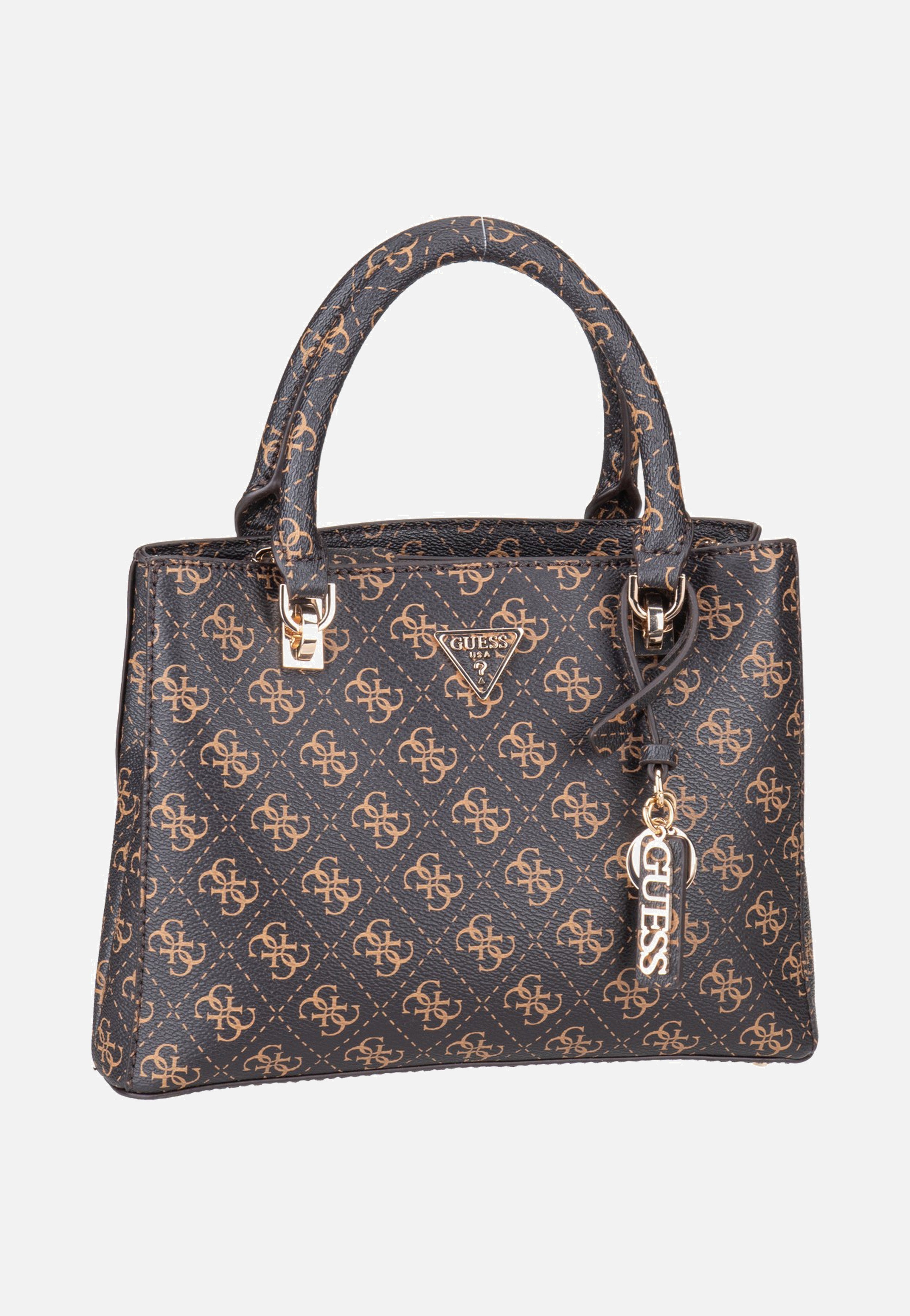 Guess Noelle II Sml Multi Comp Stchl Brown Logo Satchel