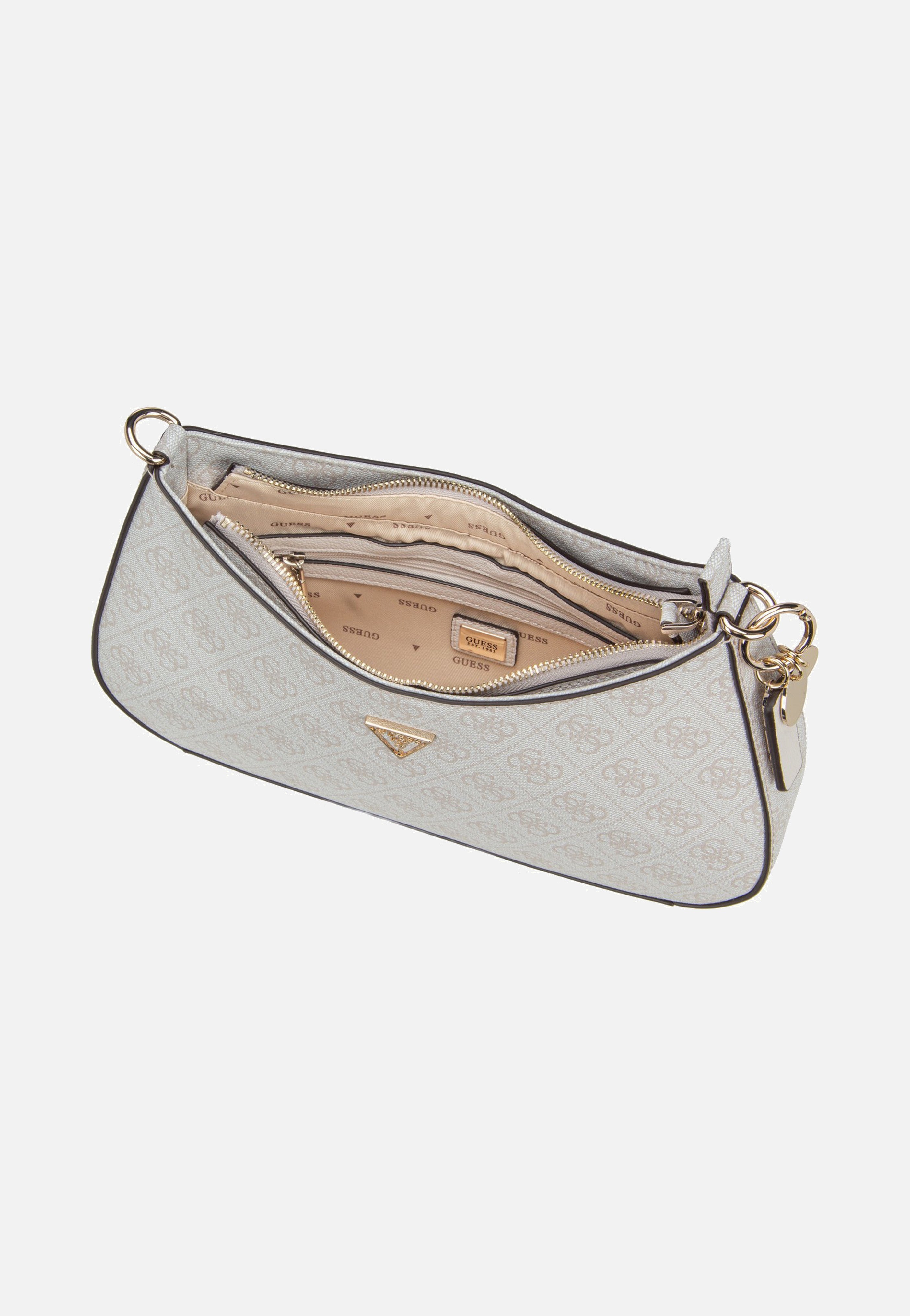 Guess Noelle II Top Zip SHB 72180 Bone Logo Evening Bag