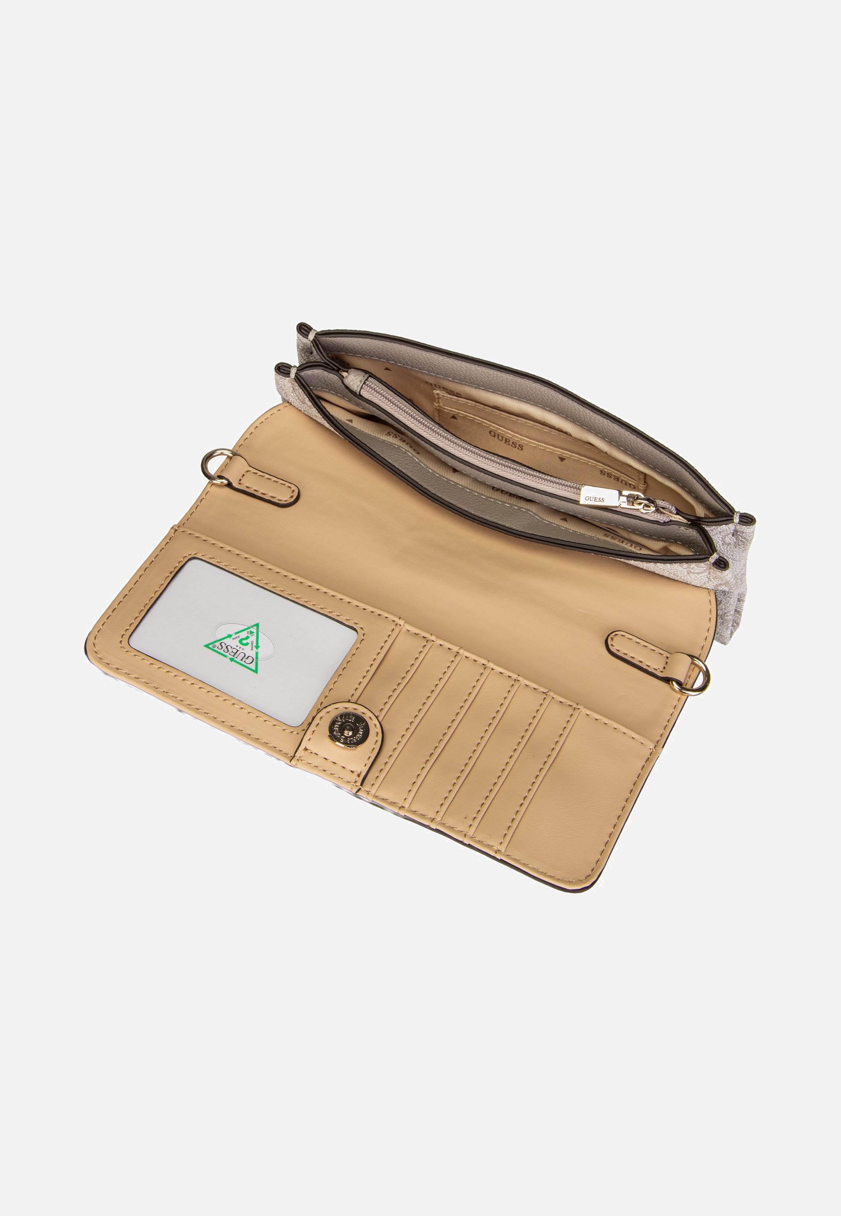 Guess Noelle II Xbody Flap Organizer Dark Oak Clutch