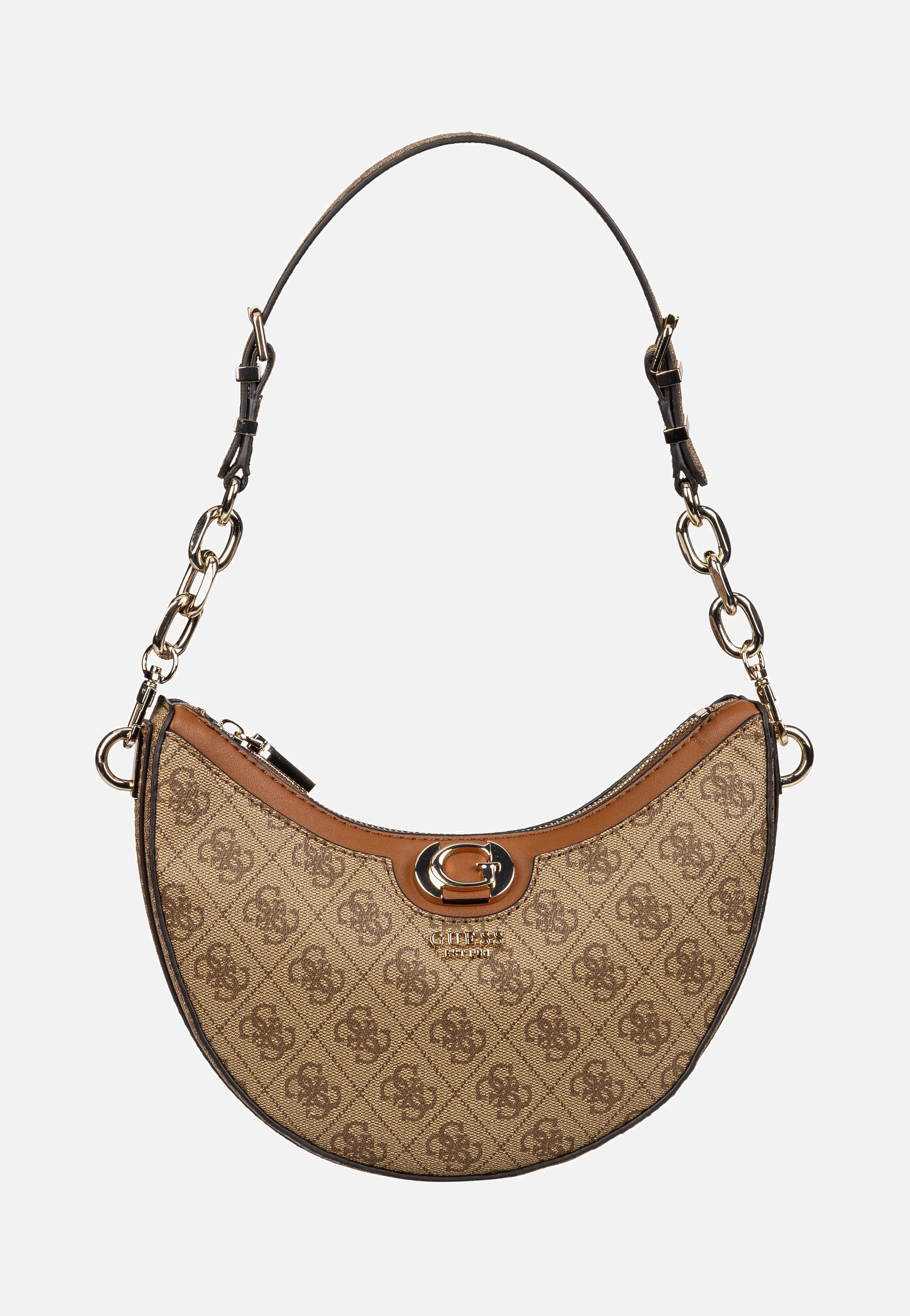 Guess Orlina Logo Top Zip 40180 Latte/Brown Schultertasche