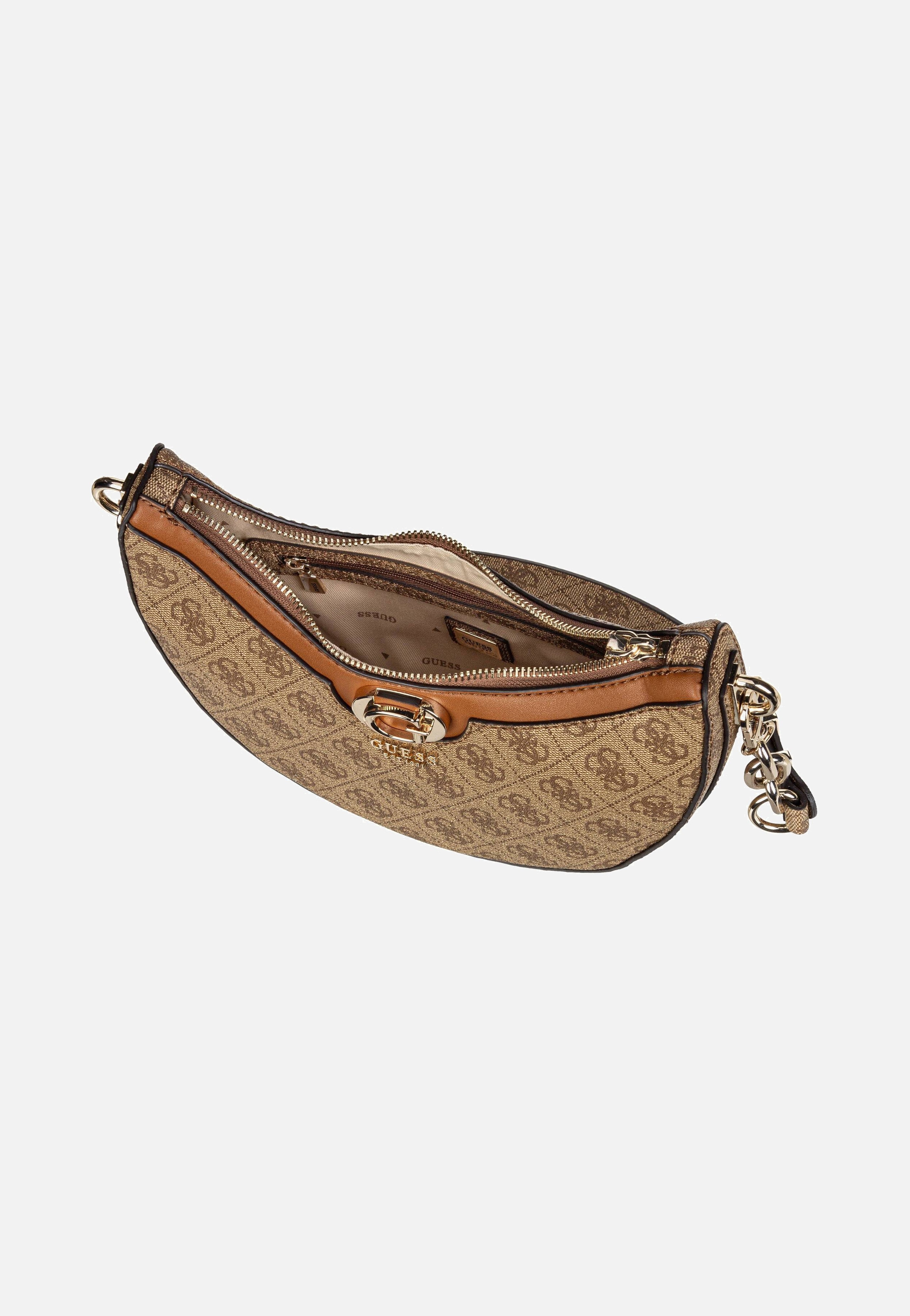 Guess Orlina Logo Top Zip 40180 Latte/Brown Schultertasche