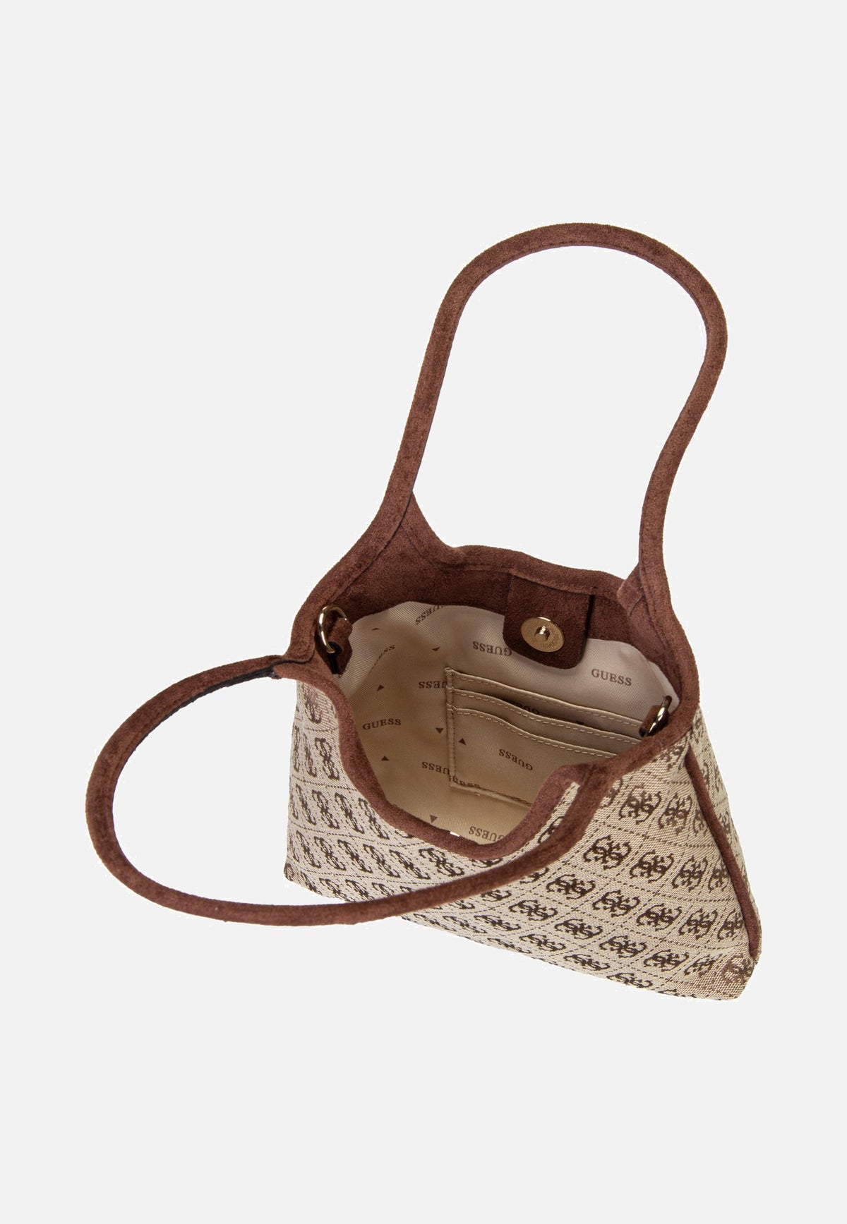 Guess Samantha Mini 13750 Latte Logo/Brown Schultertasche