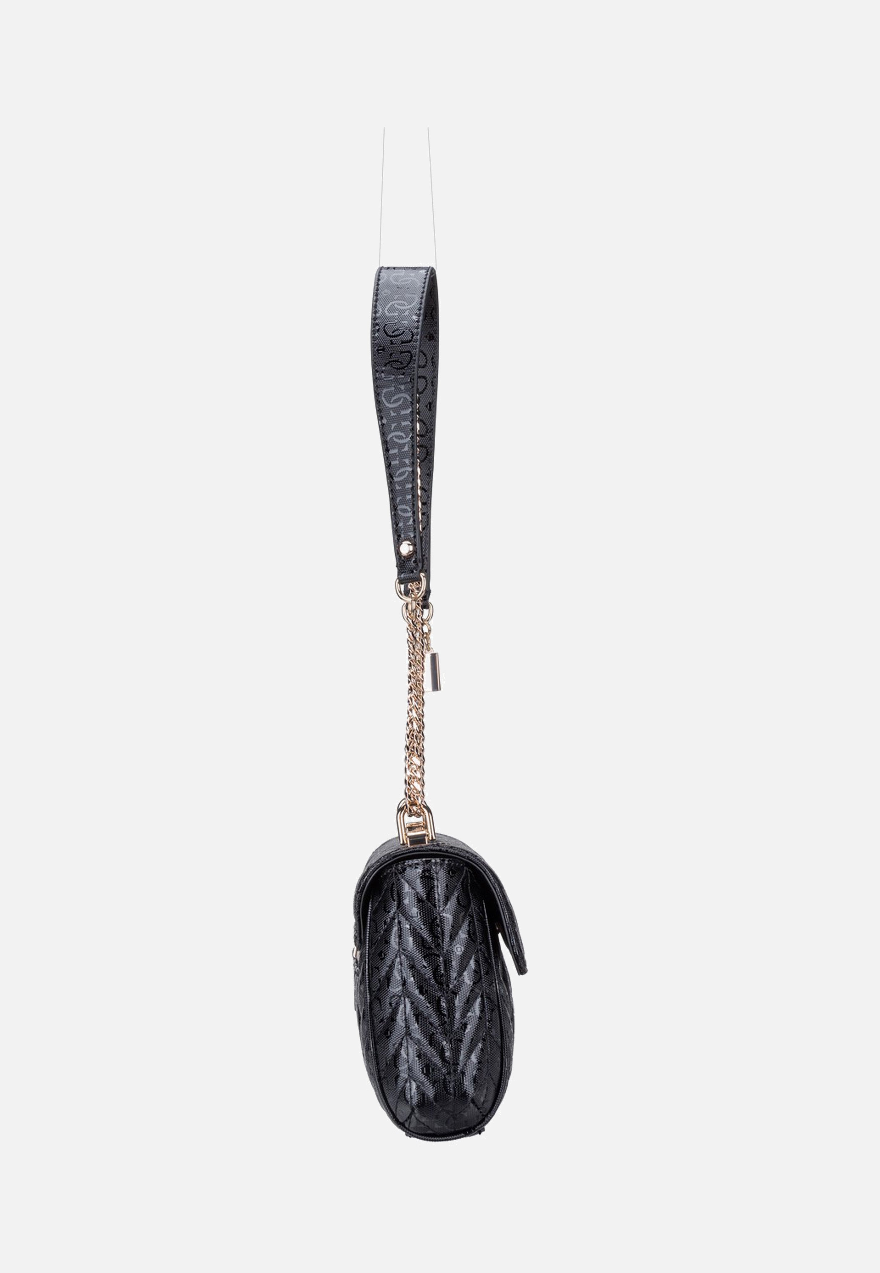 Guess Stacey Convertible Flap 41210 Black Crossbody Bag