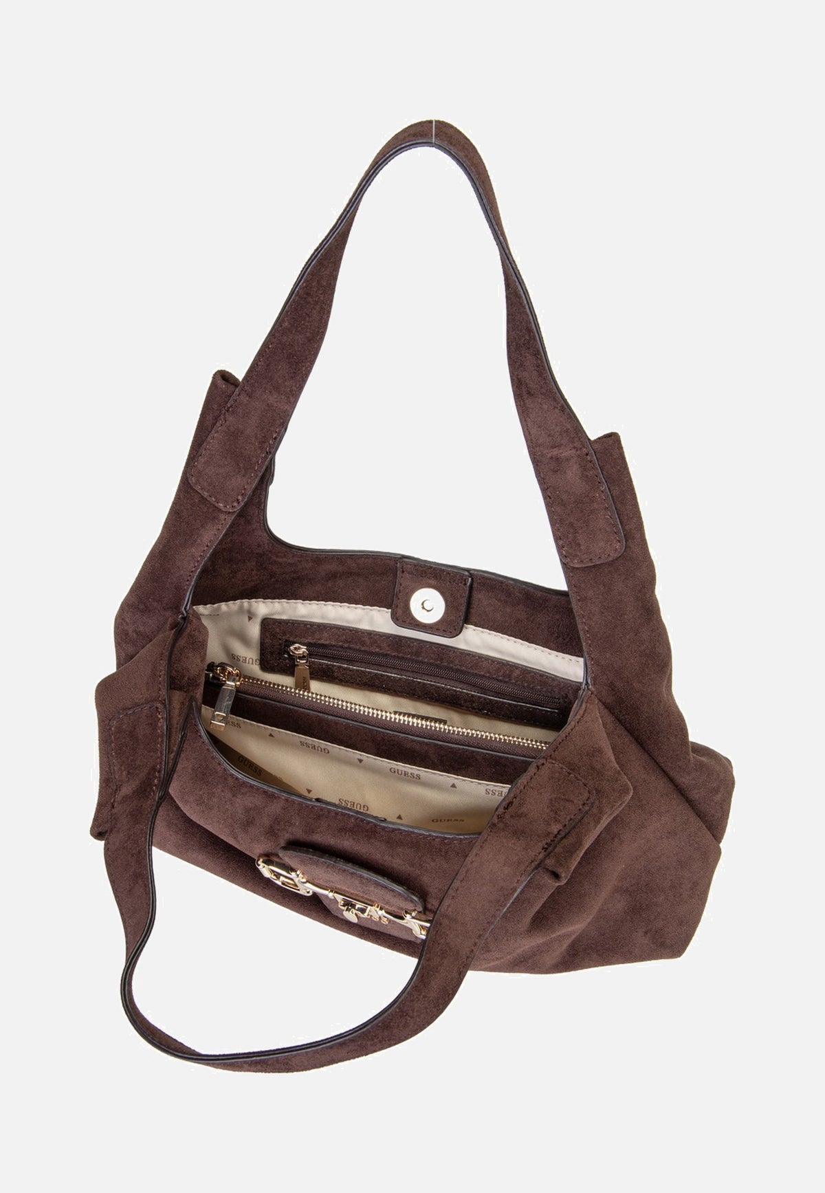 Guess Sunset Small Suede 14010 Espresso Schultertasche