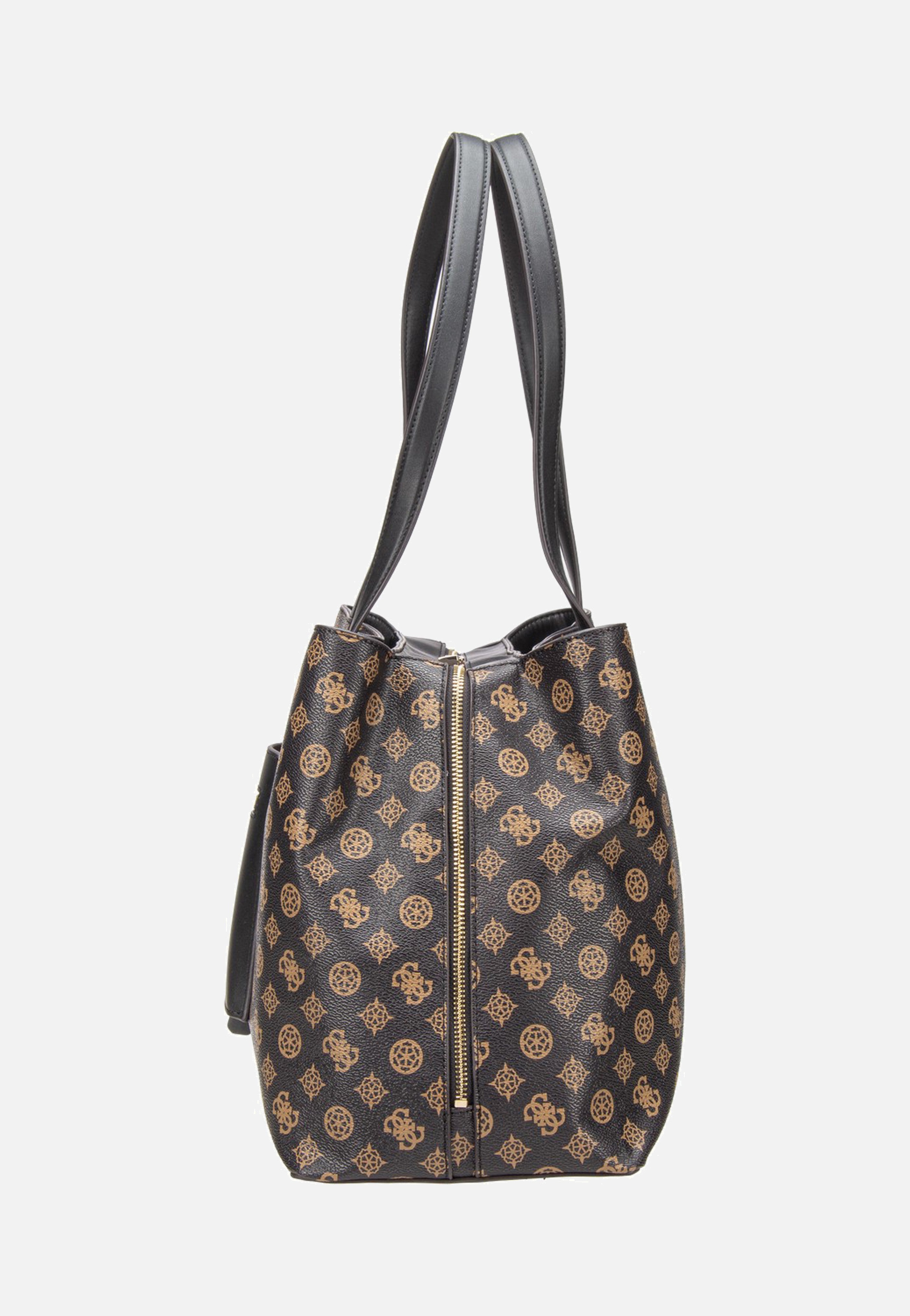 Guess Wilder Tri Compartment Tote Brown Shopper