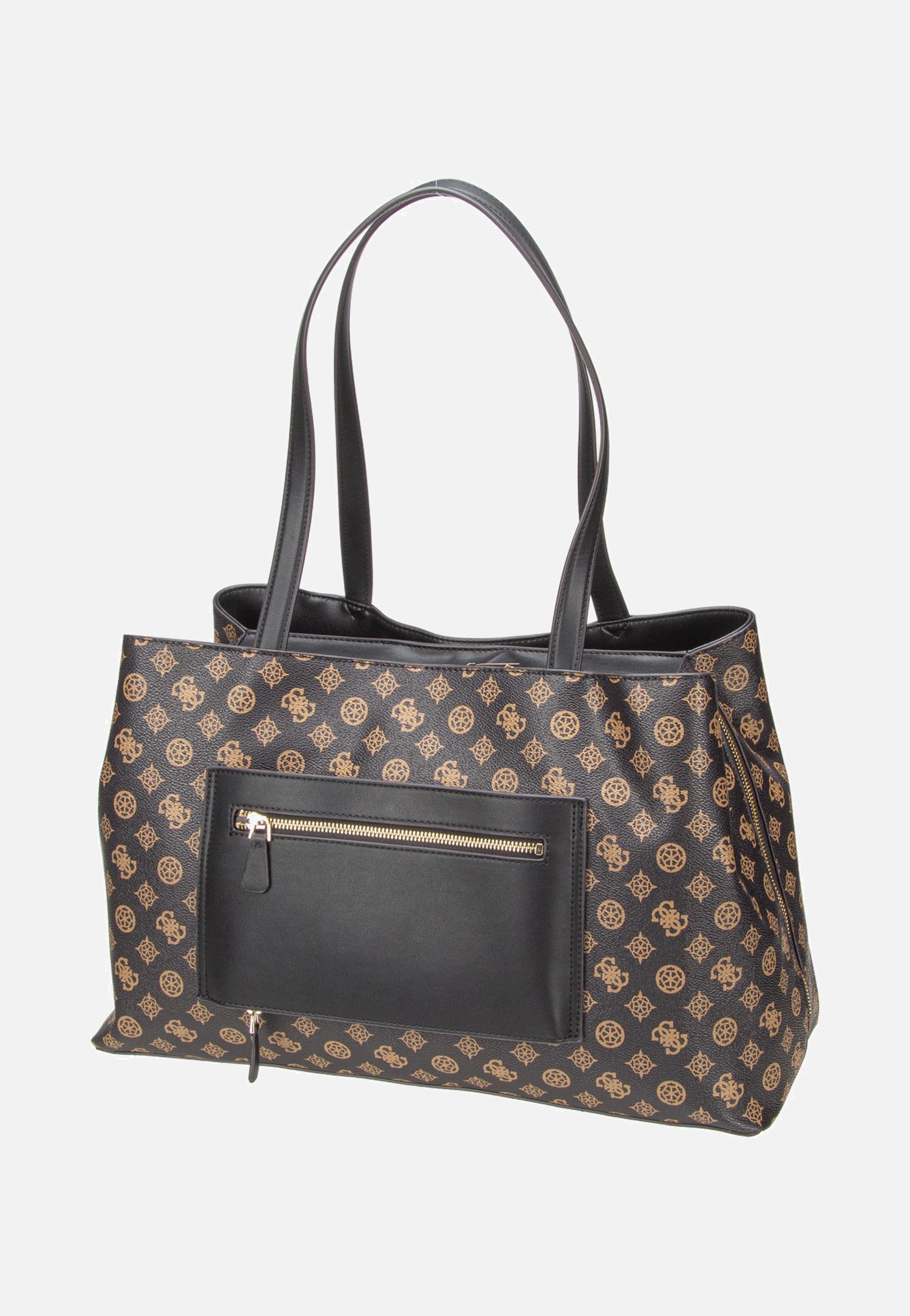 Guess Wilder Tri Compartment Tote Brown Shopper