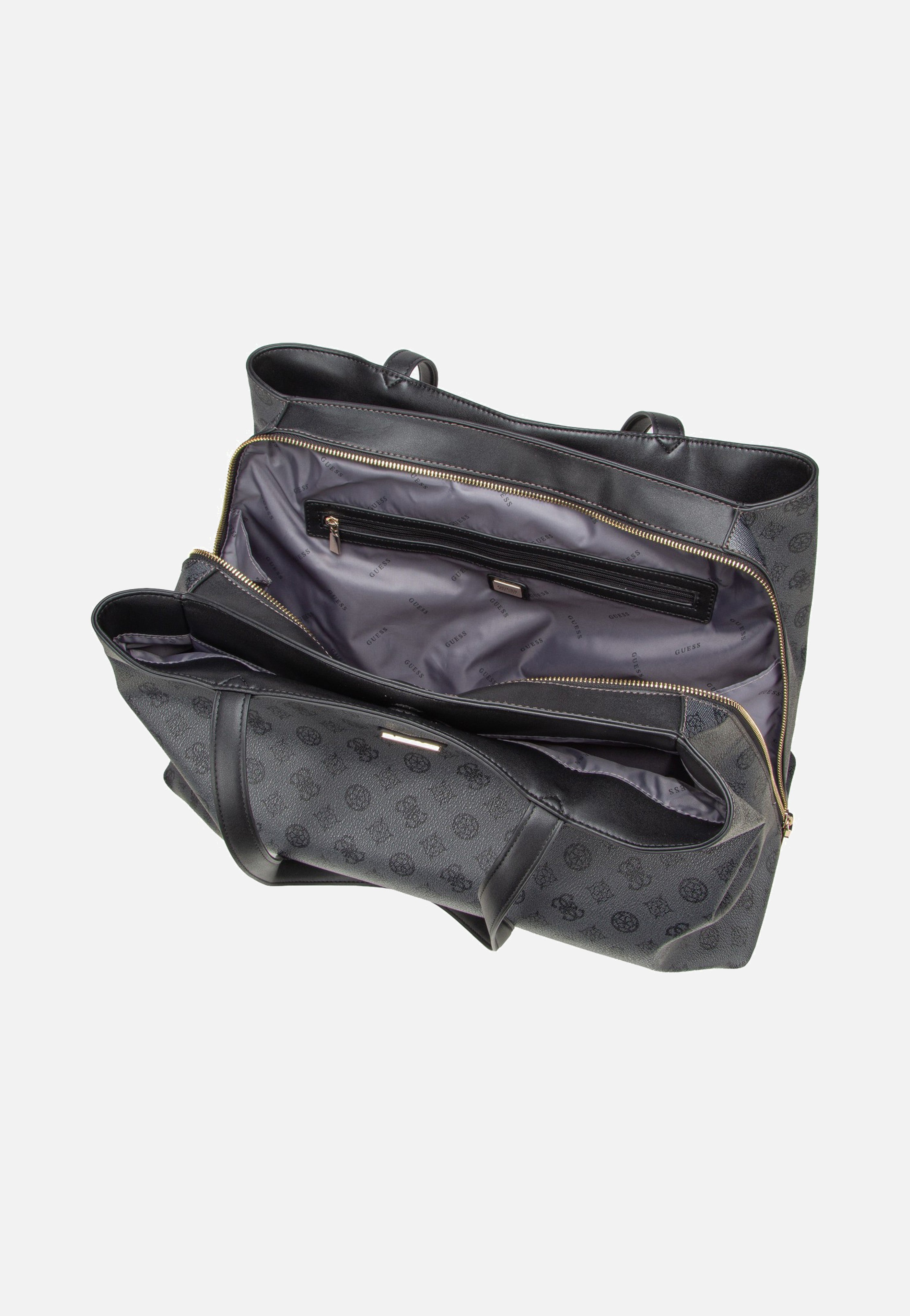 Guess Wilder Tri Compartment Tote Charcoal Shopper