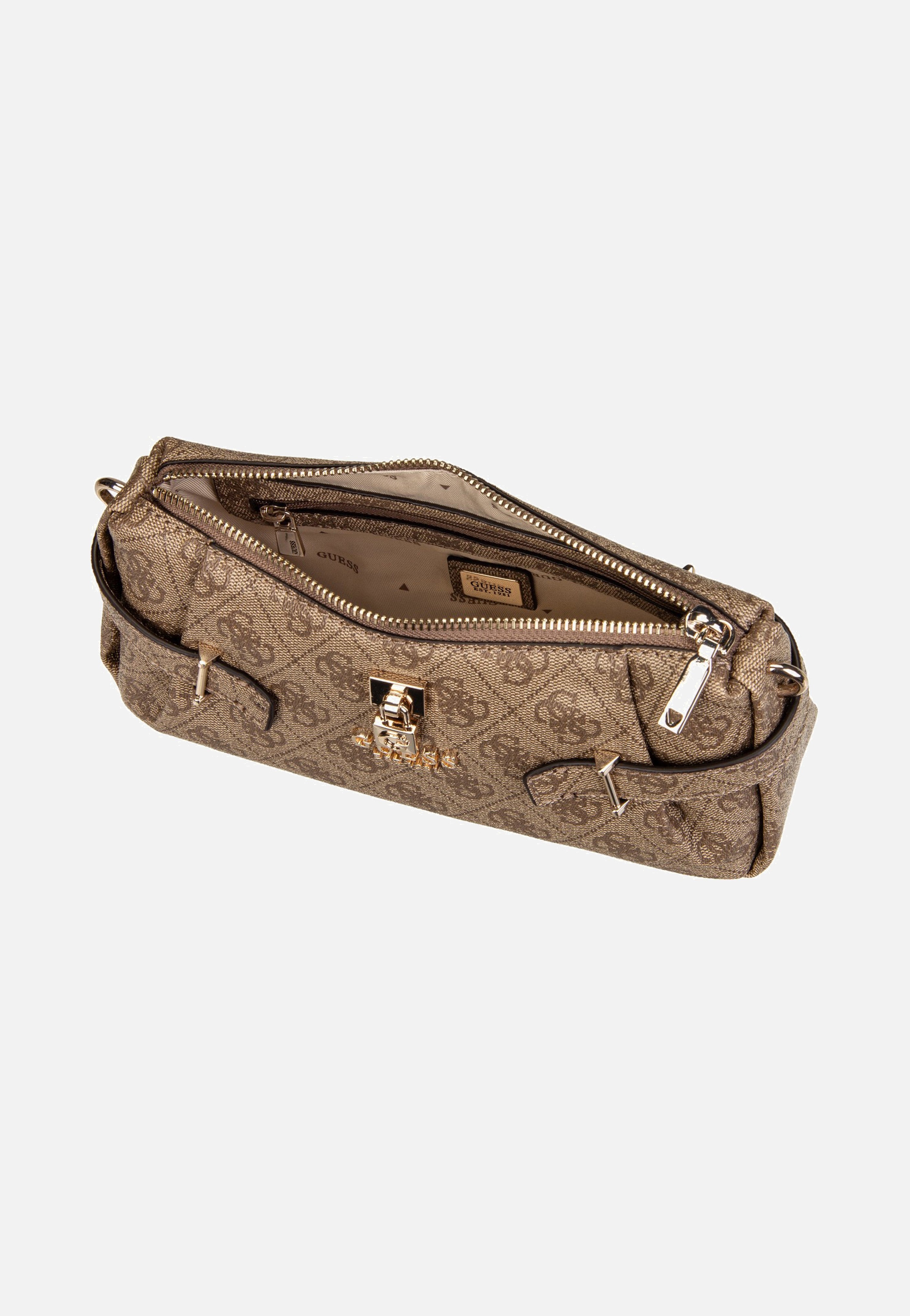 Guess Yesba Mini Top Zip Latte Logo Schultertasche