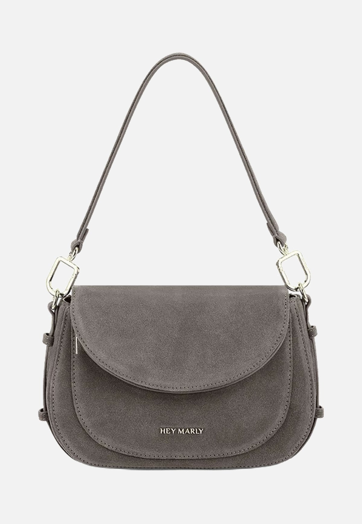 Hey Marly Big Sister Suede Grey Crossbody Bag