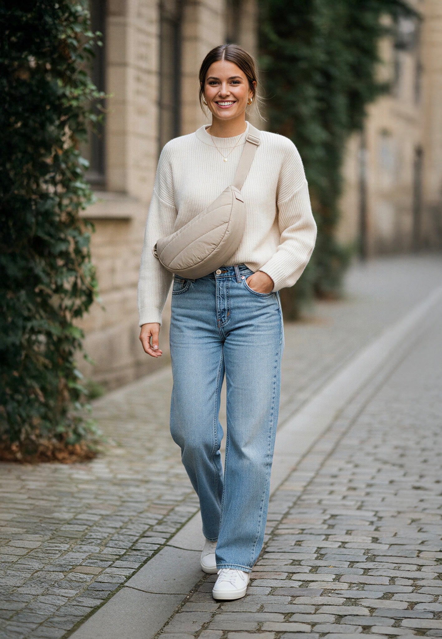 GOT BAG - Puffer Moon Bag Small Monochrome Scallop - Crossbody Bag | Women-Image