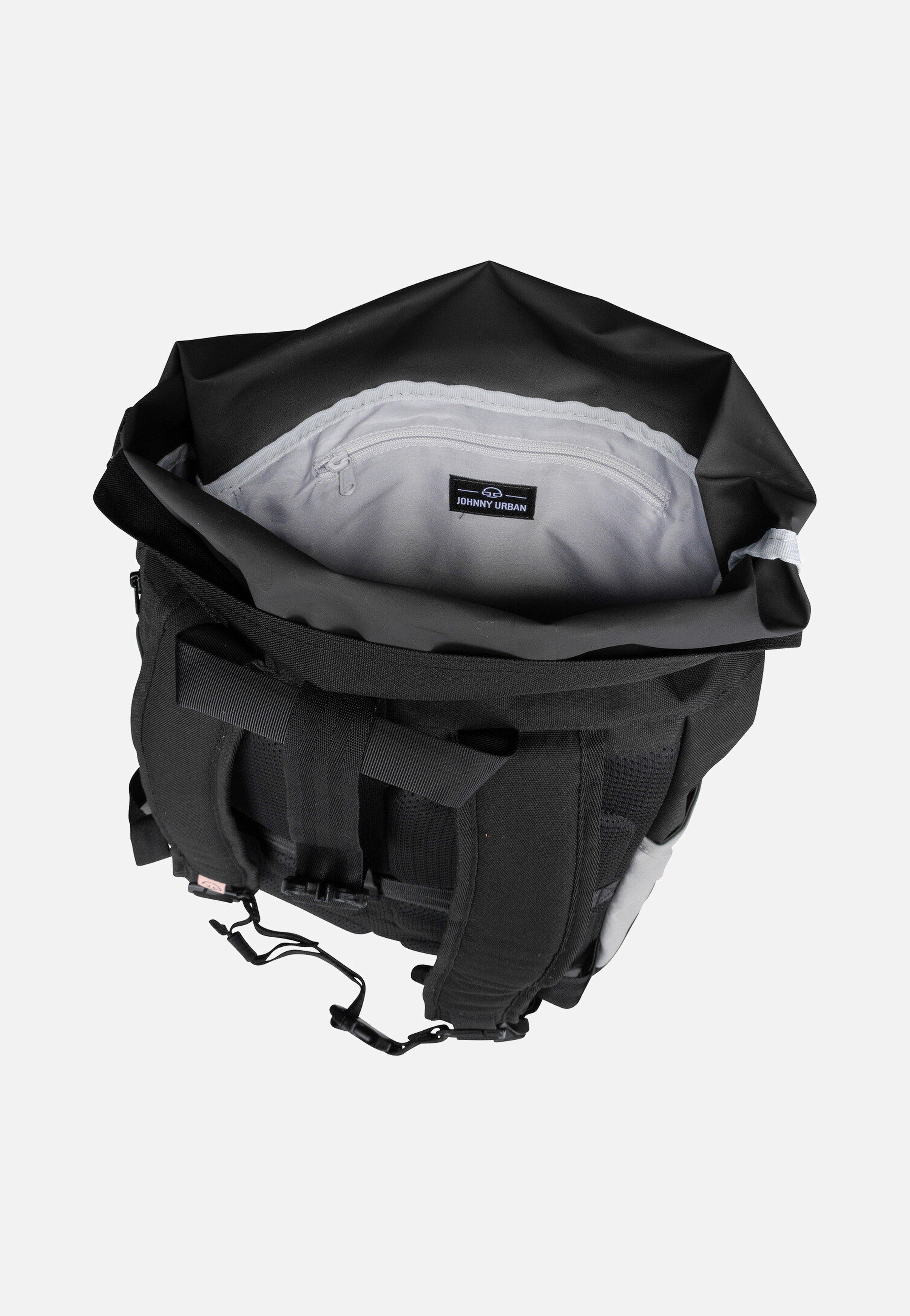Johnny Urban Allen Large Schwarz-Rosa Rolltop Rucksack