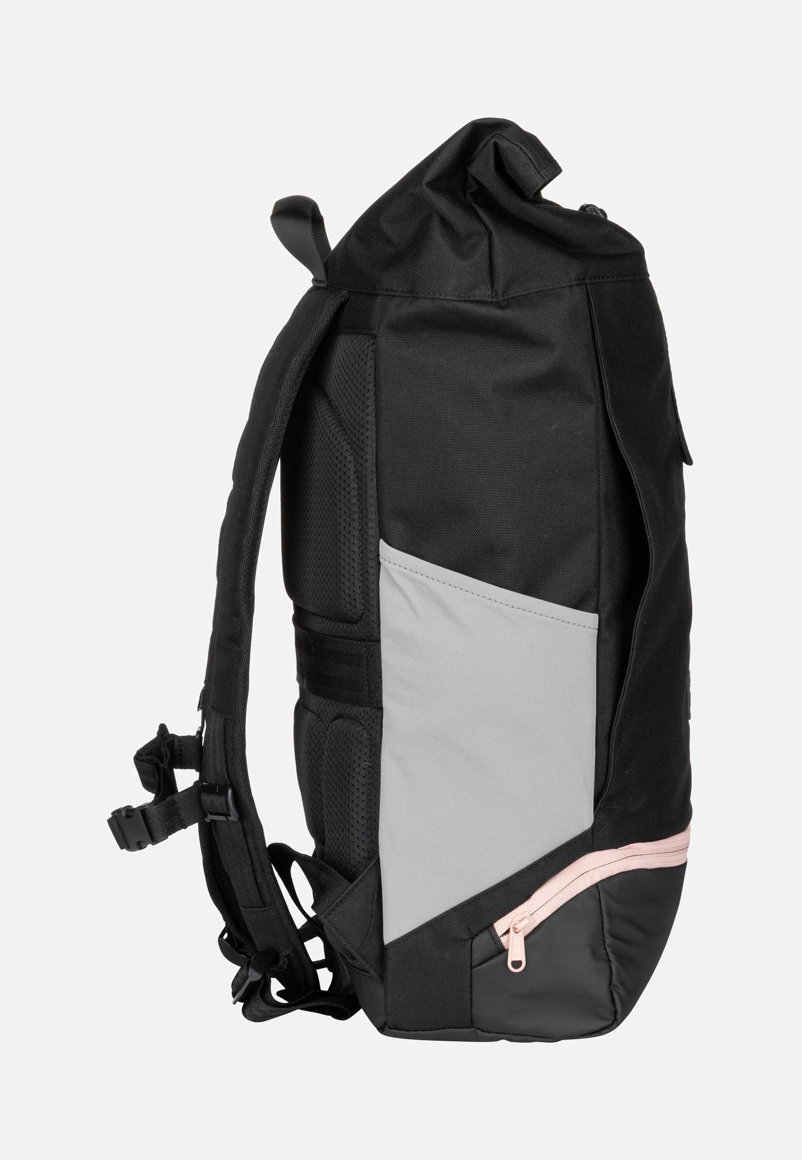 Johnny Urban Allen Large Schwarz-Rosa Rolltop Rucksack