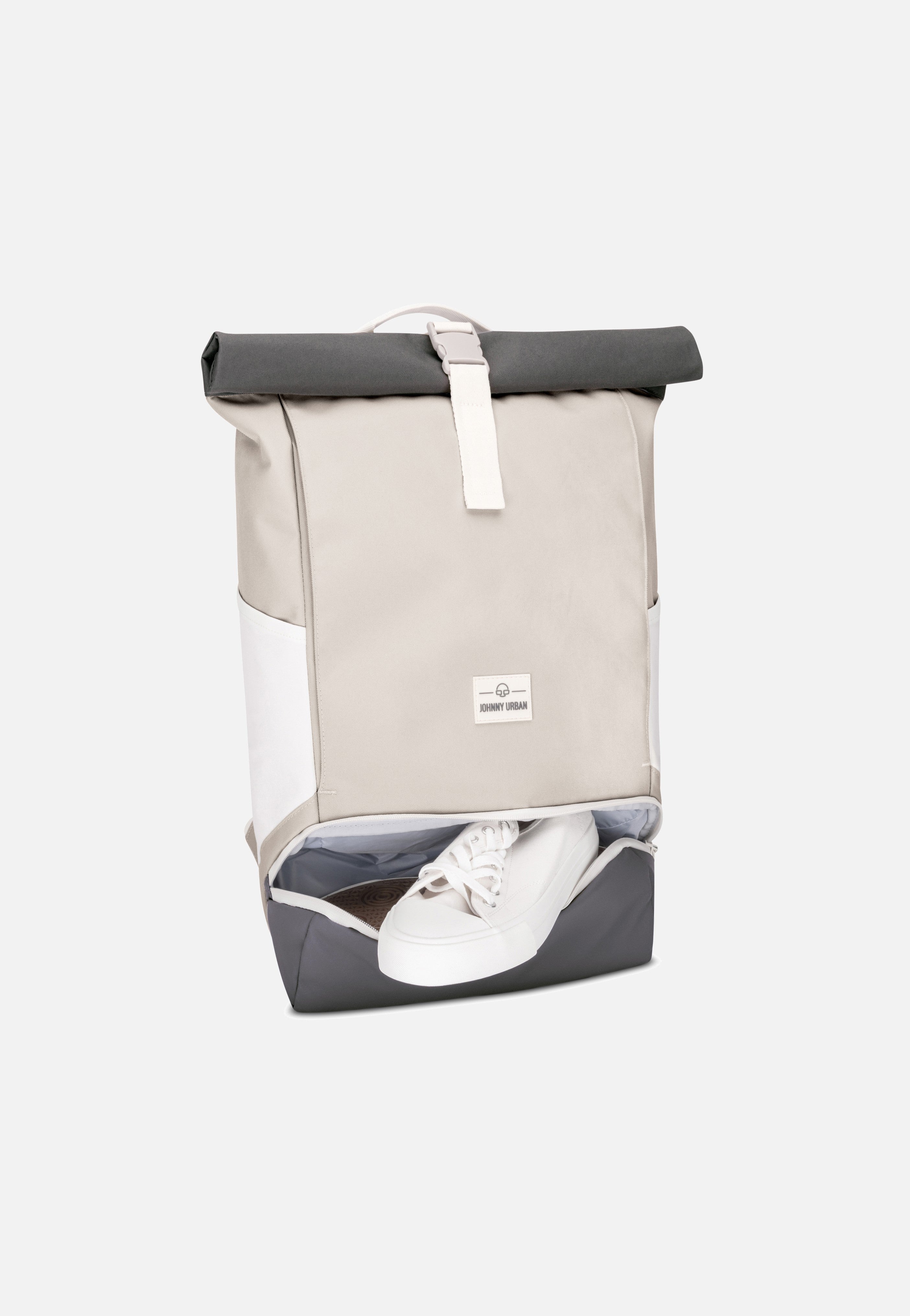 Johnny Urban Allen Medium Sand-Grau Rolltop Rucksack